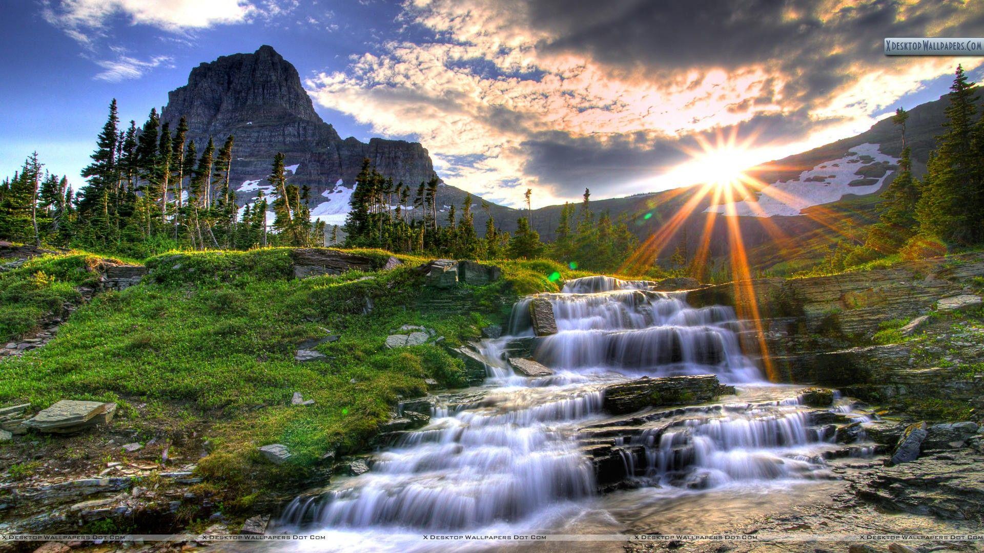 Logan Pass at Sunset, Glacier National Park, Montana Wallpapers