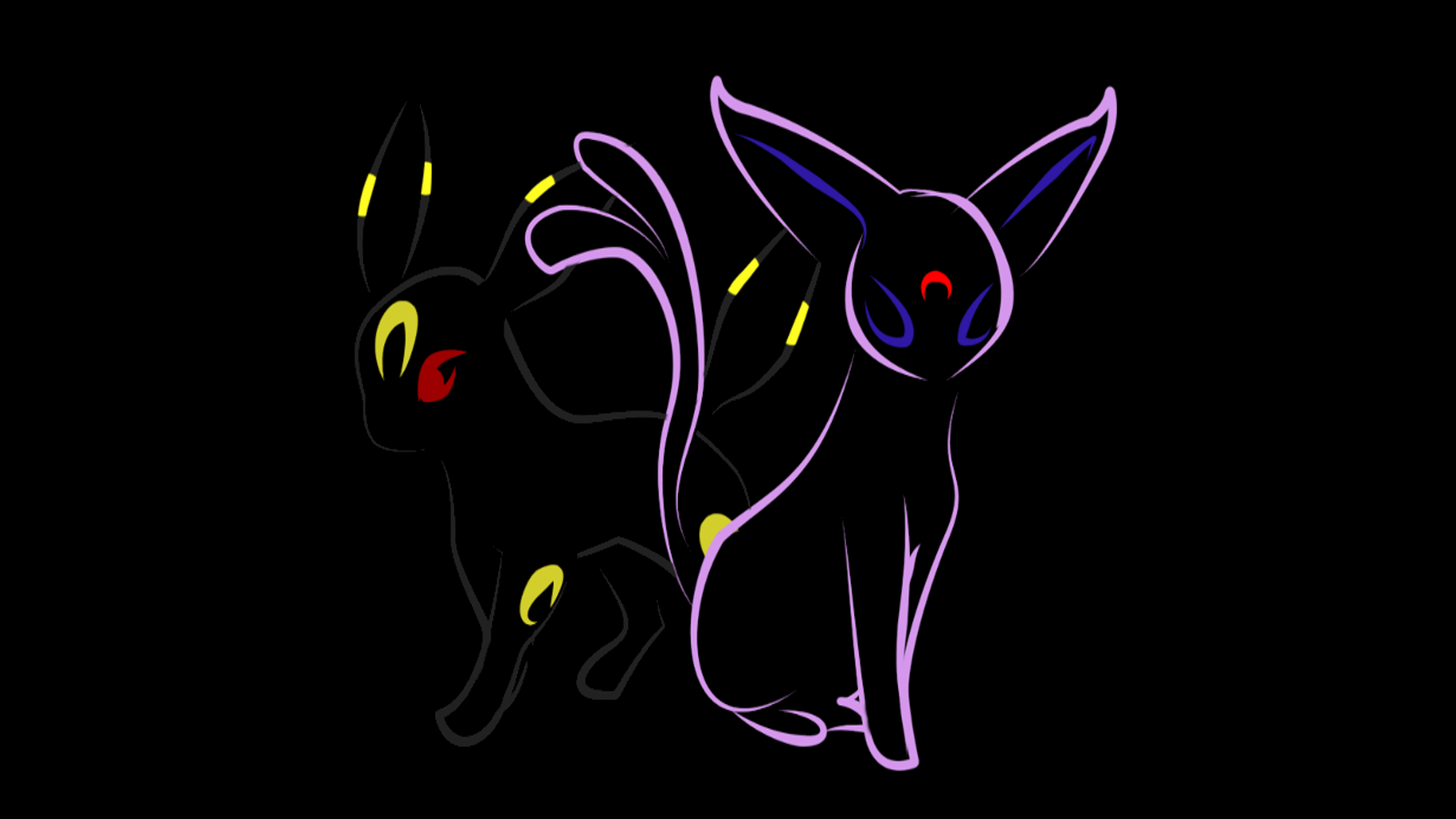 Stylized Umbreon/Espeon I made