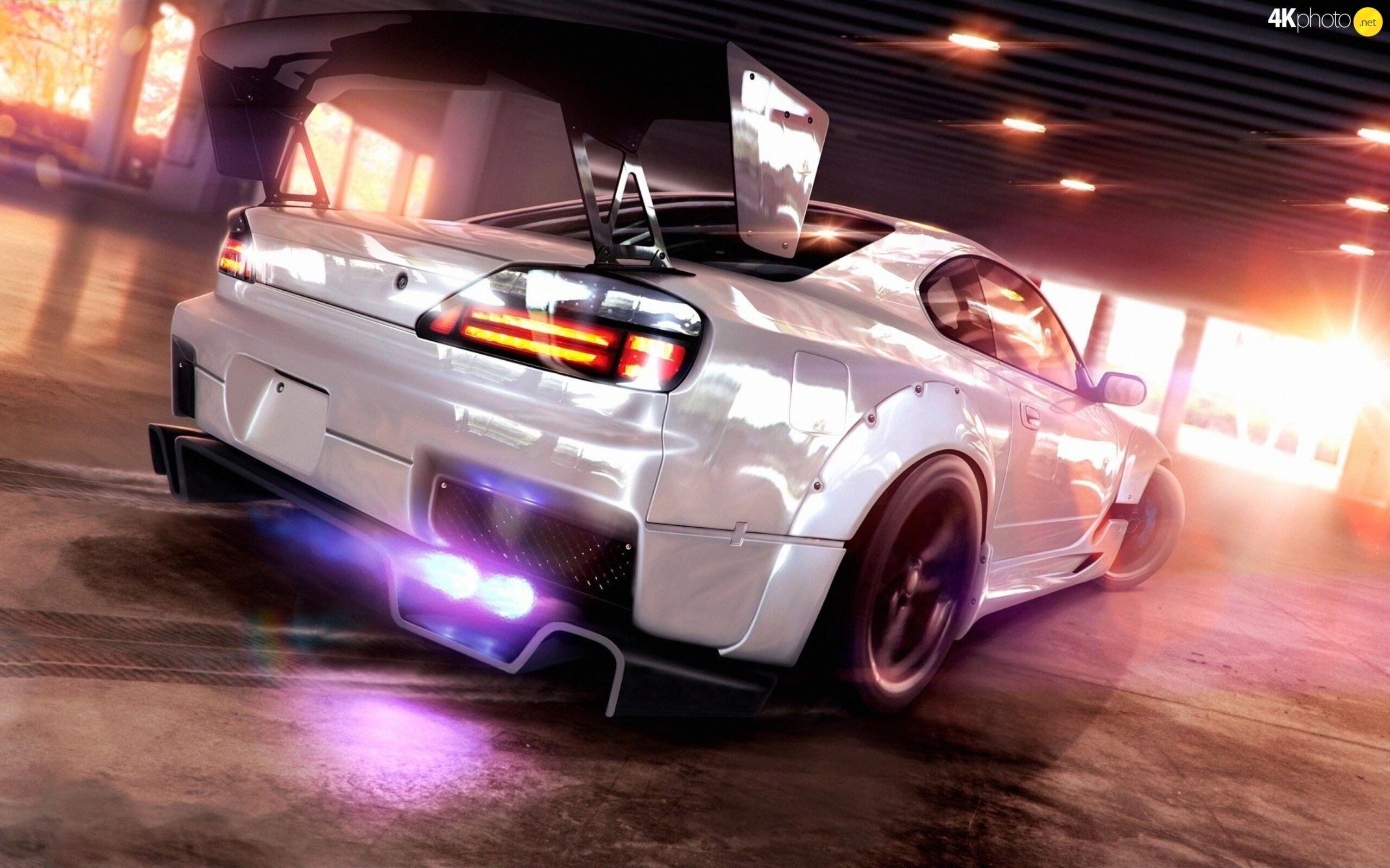 Drift, White, nissan silvia s15