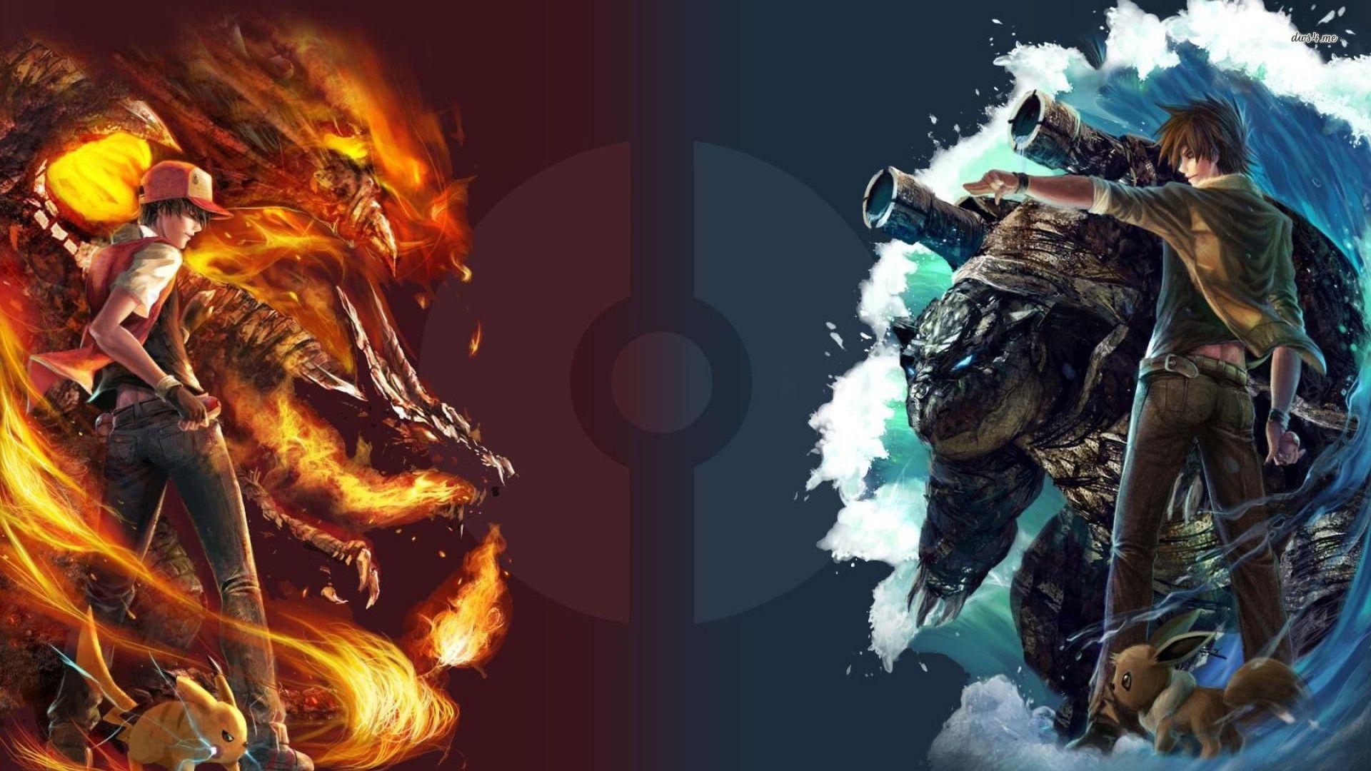 Pokemon Charizard vs Blastoise HD Wallpapers