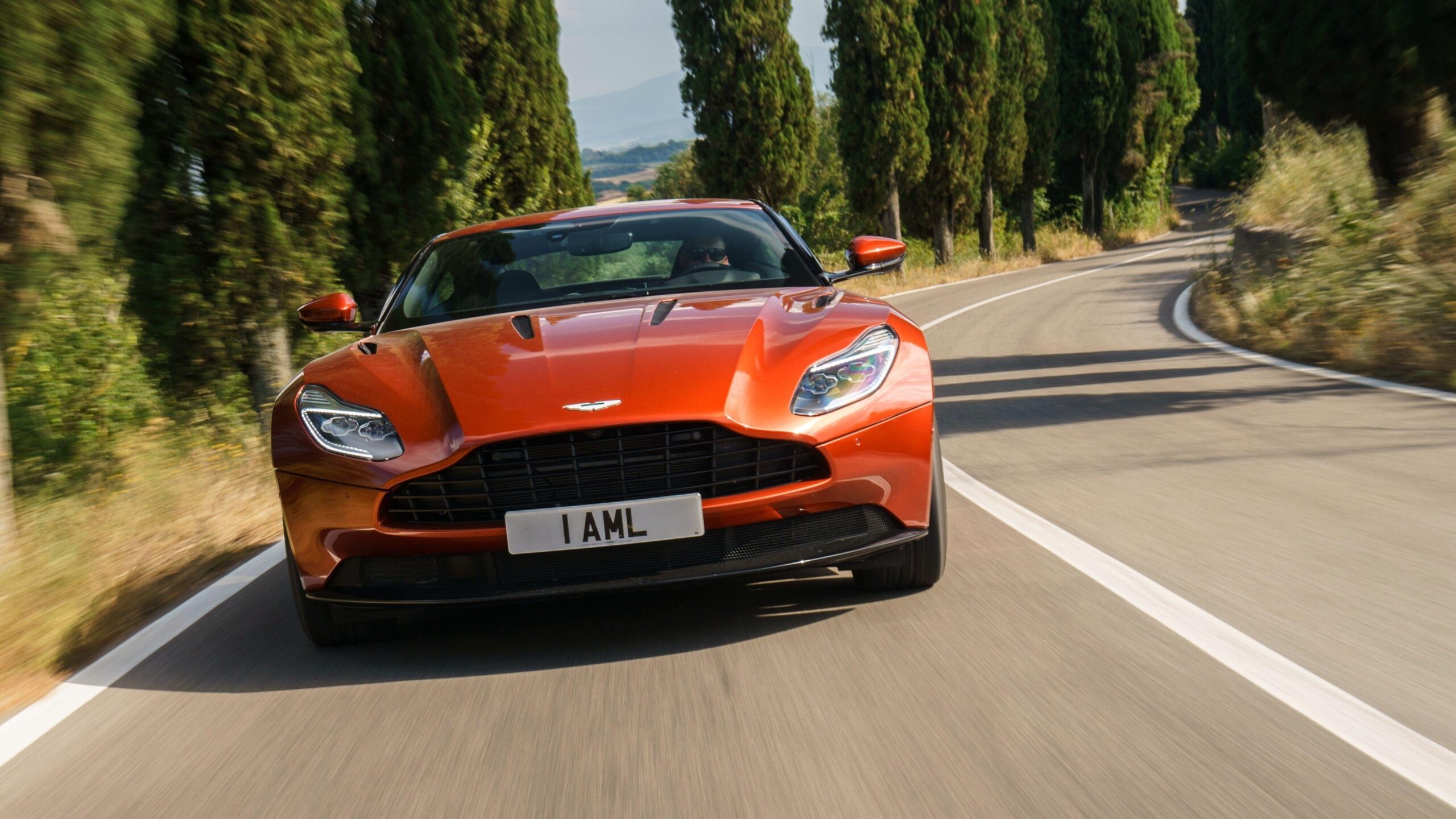 Download Wallpapers Aston martin, Db11, Front view, Red