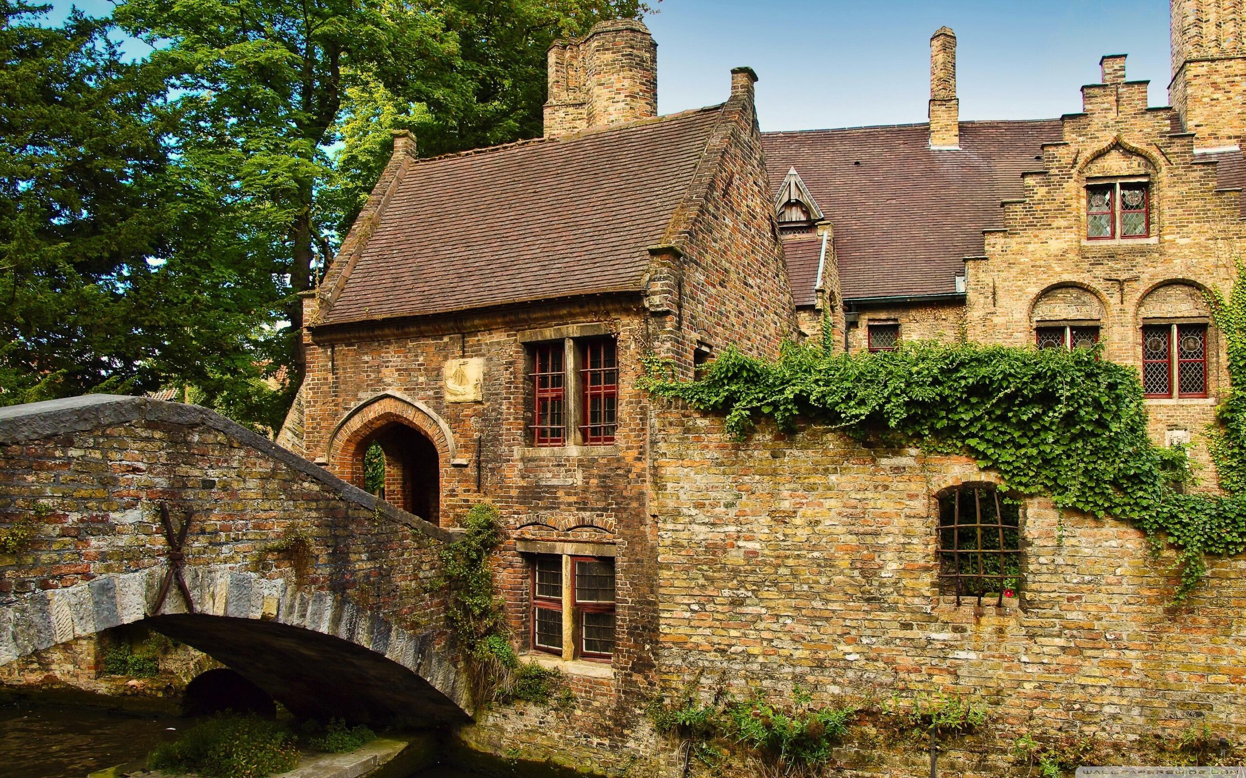 Download Belgium Houses Bridges Bruges HD Wallpapers