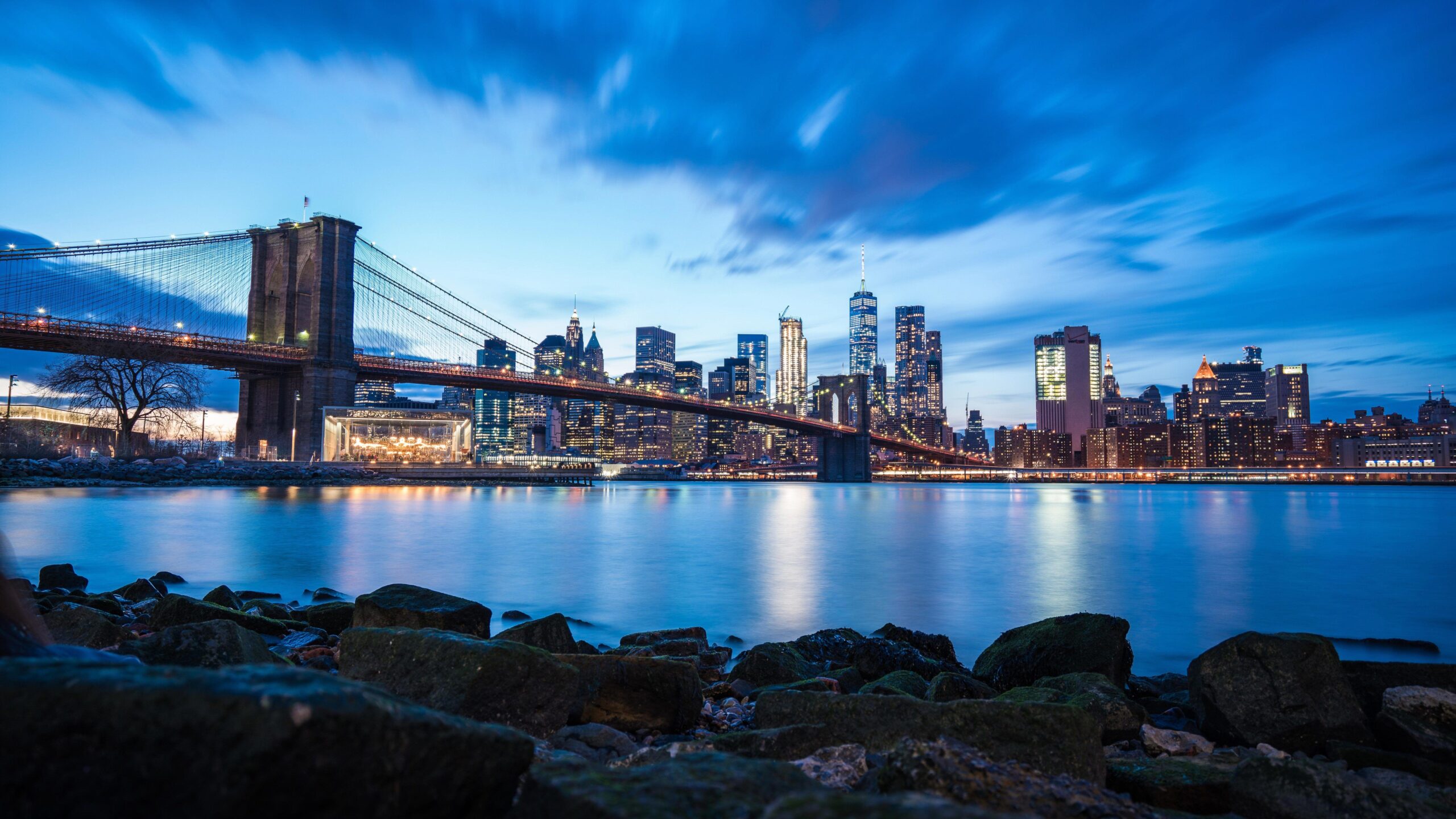 Brooklyn Bridge Blue Sky Buildings 8k 8k HD 4k Wallpapers