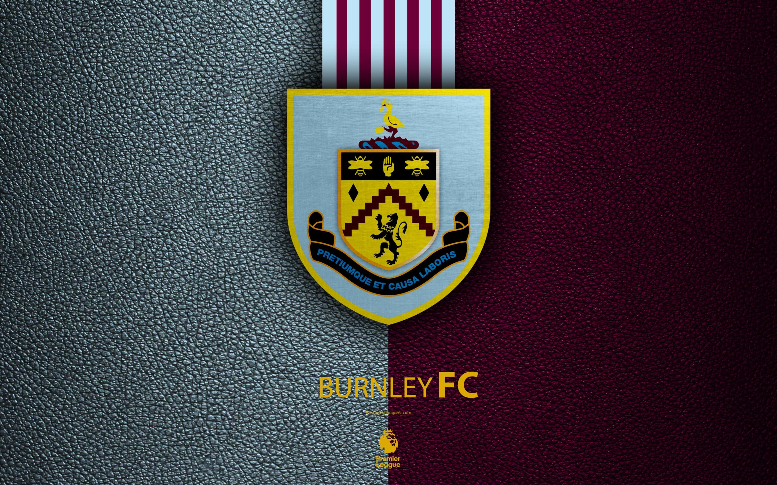 Download wallpapers Burnley FC, 4k, English football club, leather