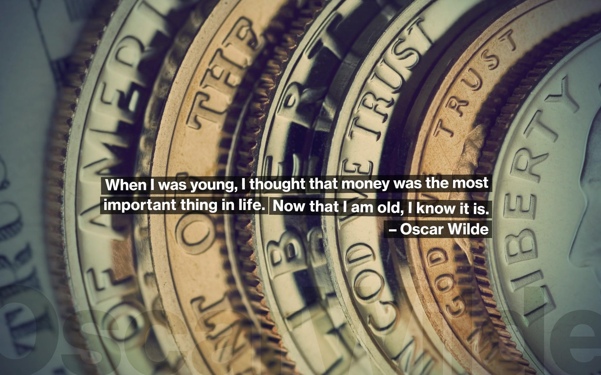 money, quotes, typography, Oscar Wilde :: Wallpapers