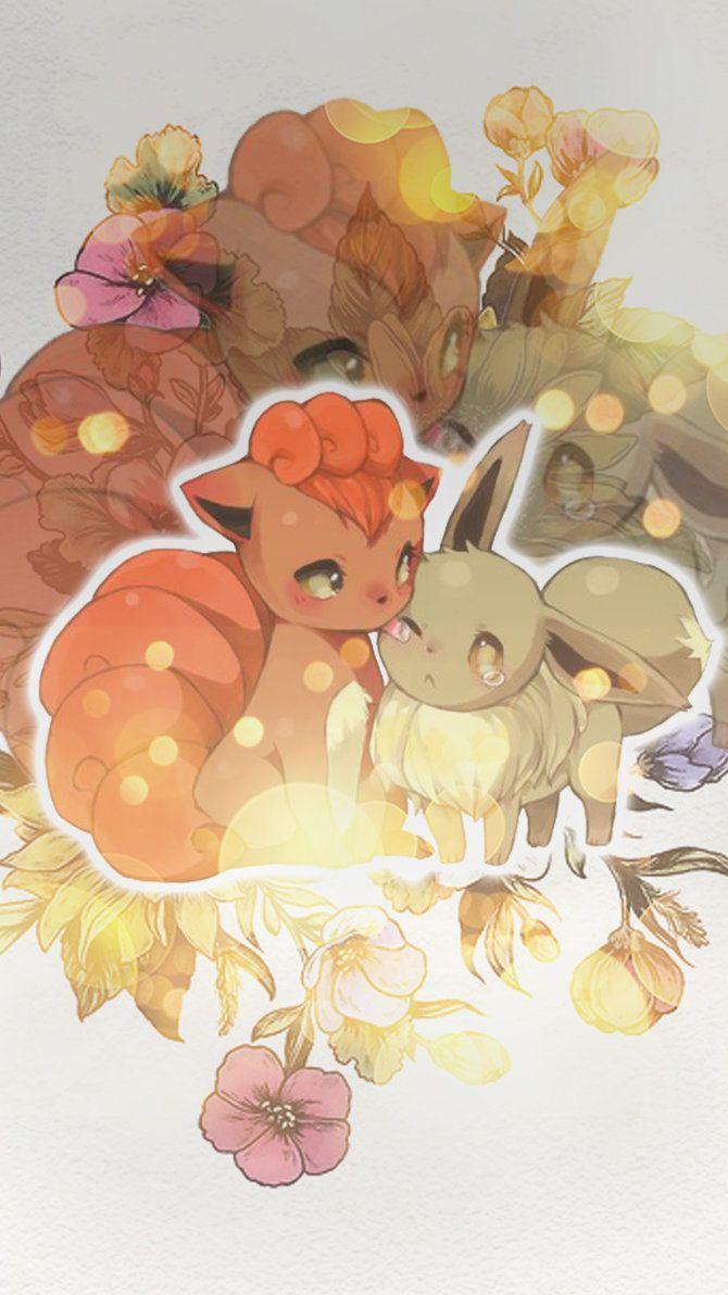 Vulpix and Eevee wallpapers by Machus