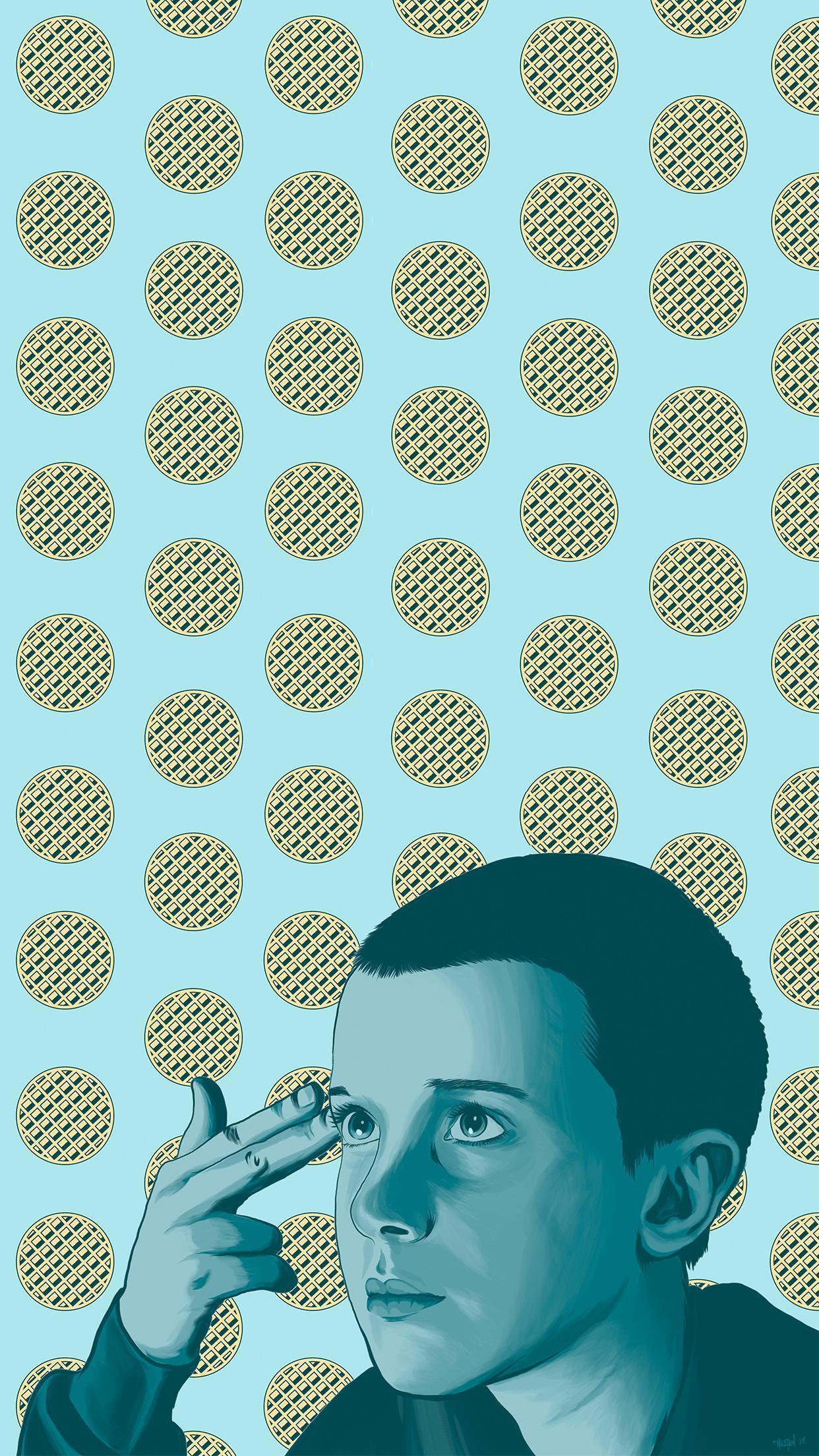 Stranger Things Eleven Fan Art Phone wallpaper, Photoshop painting