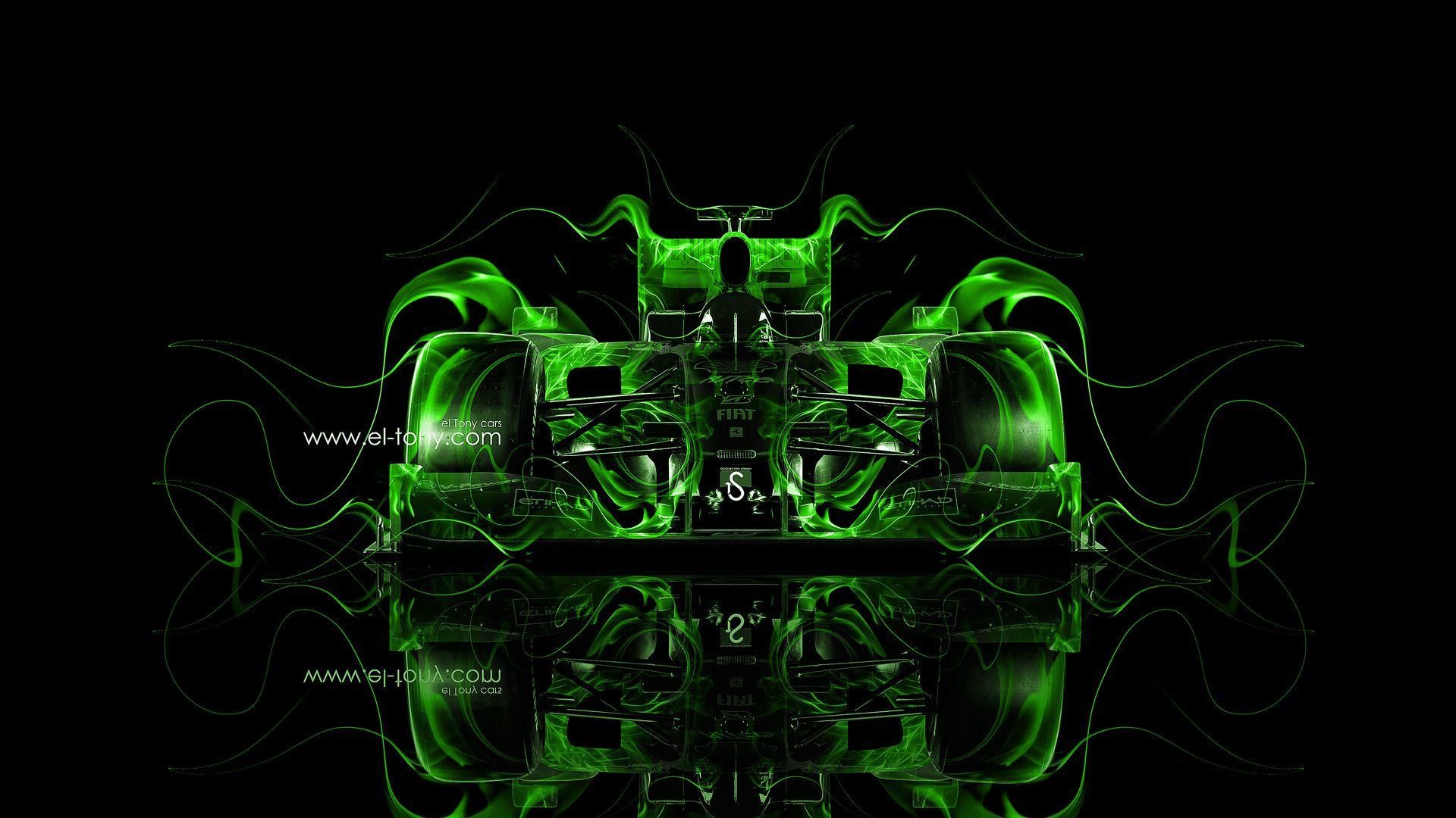 F1 Ferrari Front Fire Abstract Car 2014