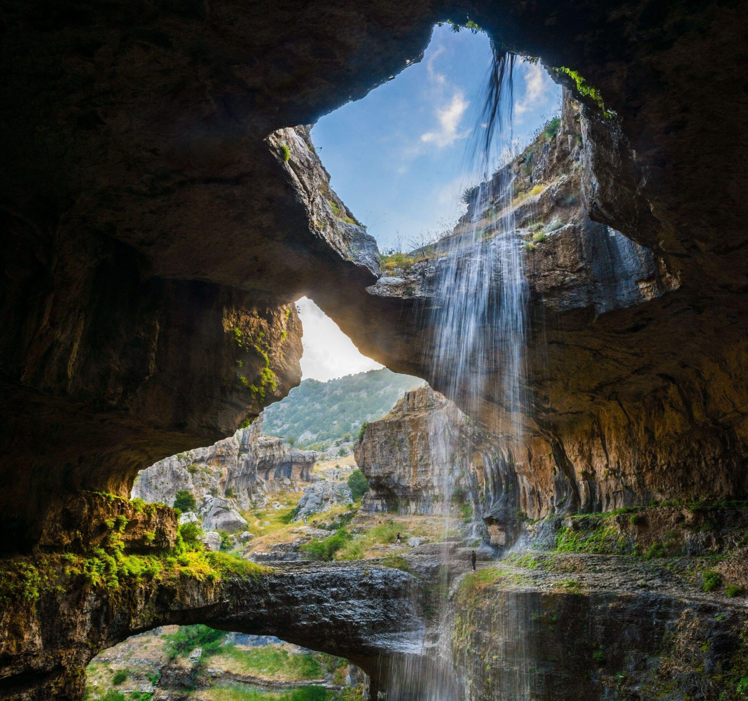 cave, Waterfall, Gorge, Lebanon, Erosion, Nature, Landscape