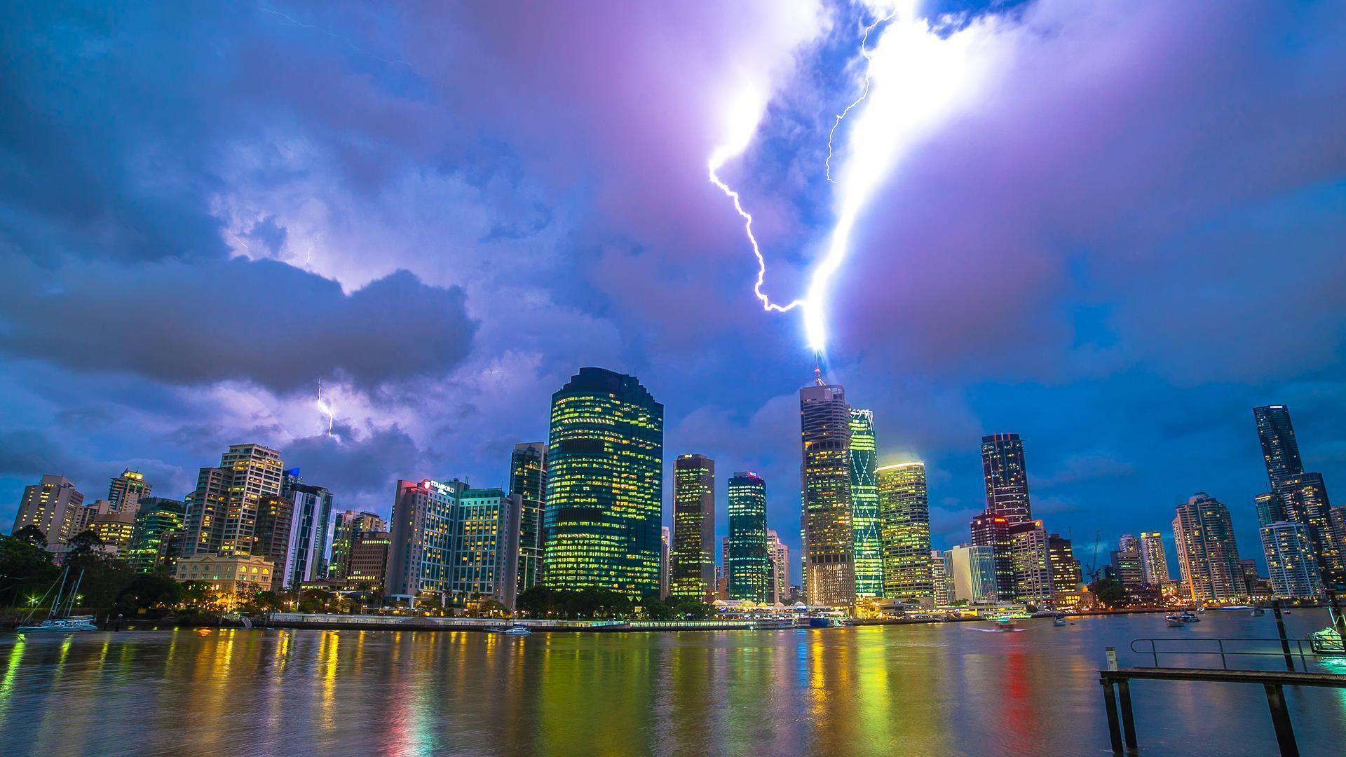 Lightning Catched Over Brisbane