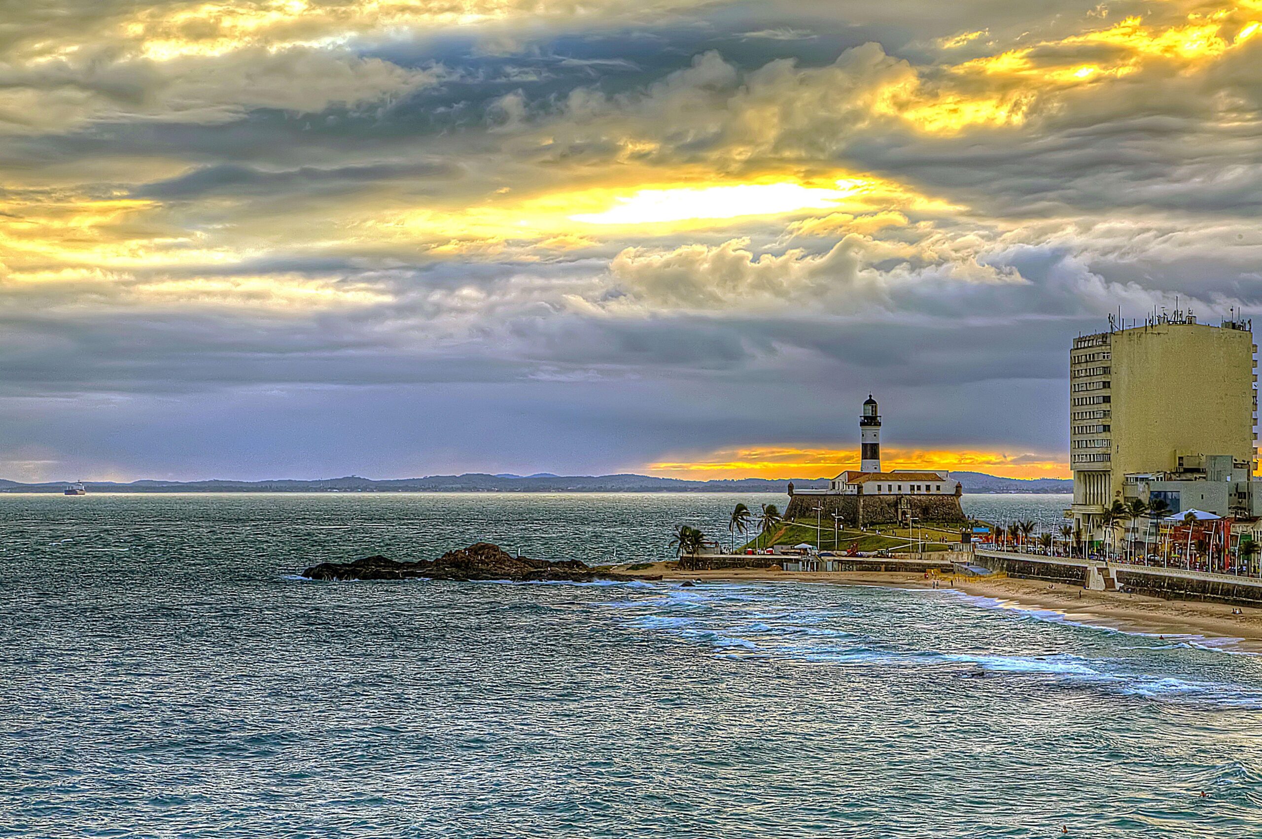 Wallpapers Brazil Lighthouses Sea Coast Sky Salvador Bahia