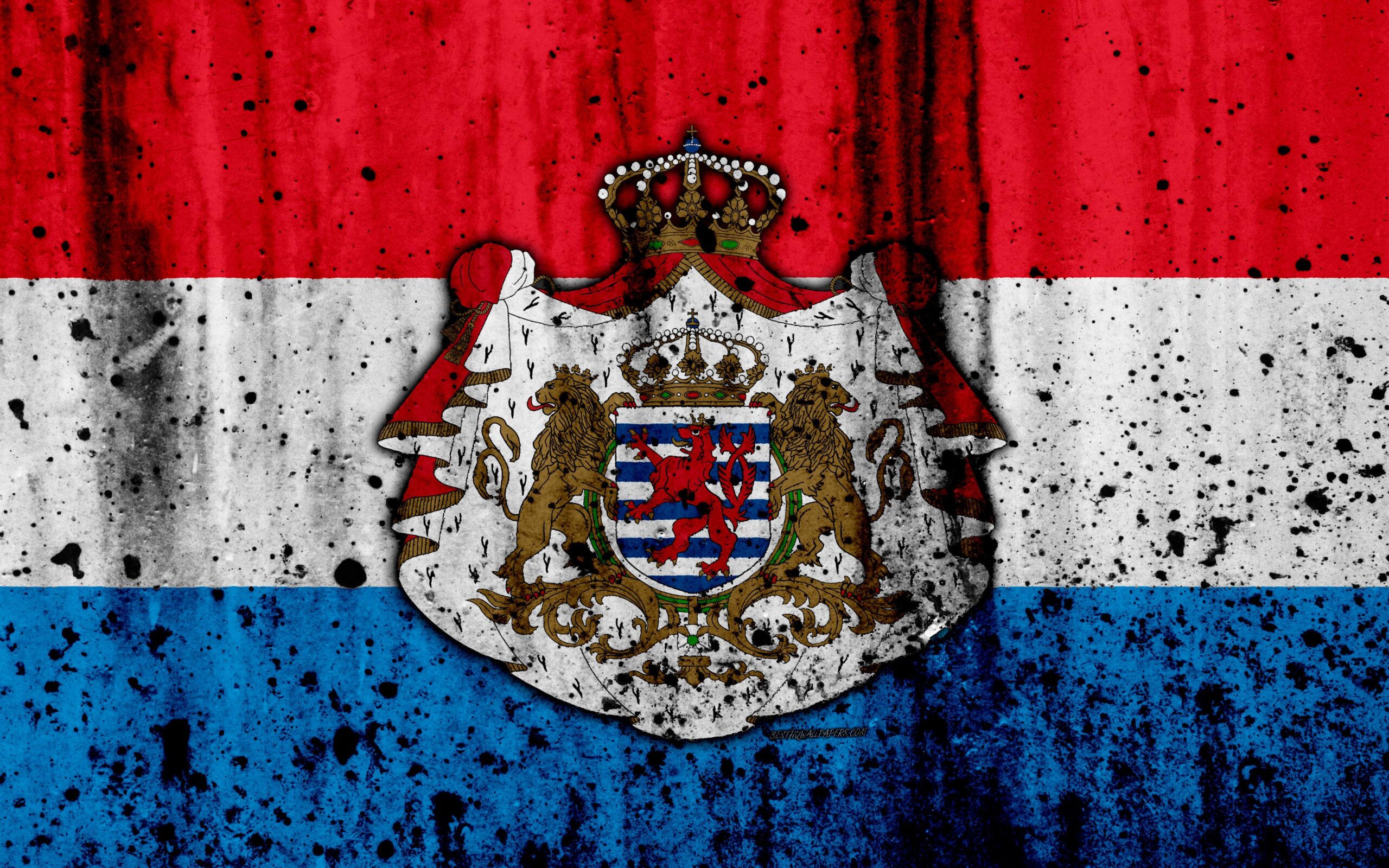 Download wallpapers Luxembourg flag, 4k, grunge, flag of Luxembourg