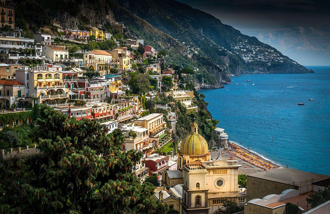 Wallpapers Cities Positano Italy Amalfi Coast Houses