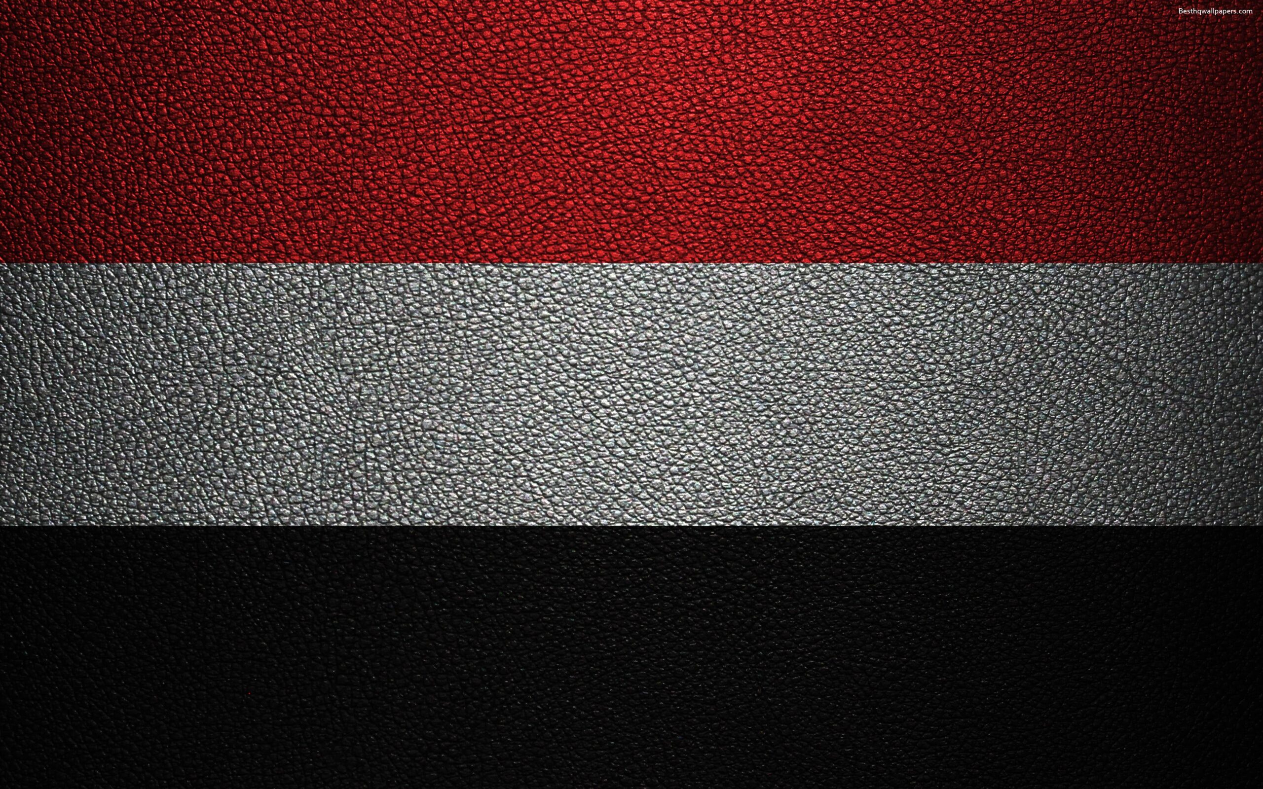 Download wallpapers Flag of Yemen, 4K, leather texture, Yemeni flag