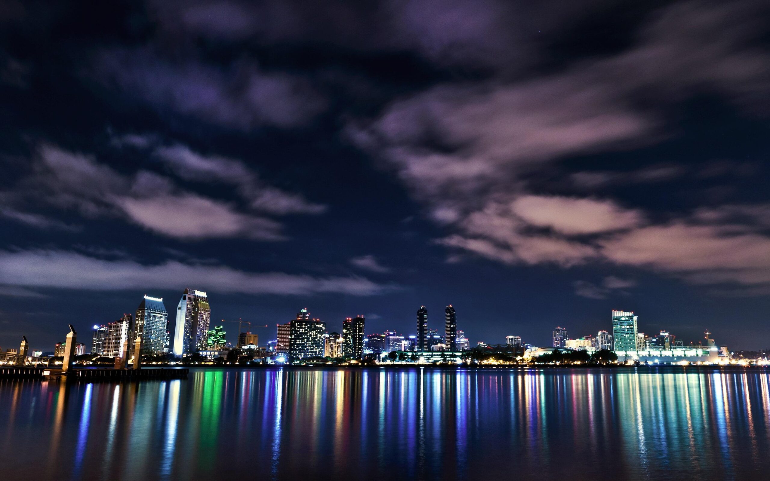 Wallpapers San Diego California USA Night Cities Clouds