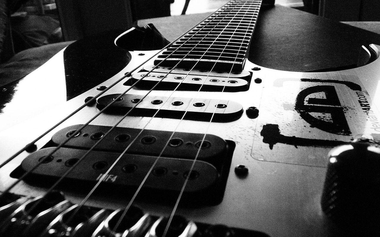 Black and White Electric Guitar DeviantArt Music Desktop HD