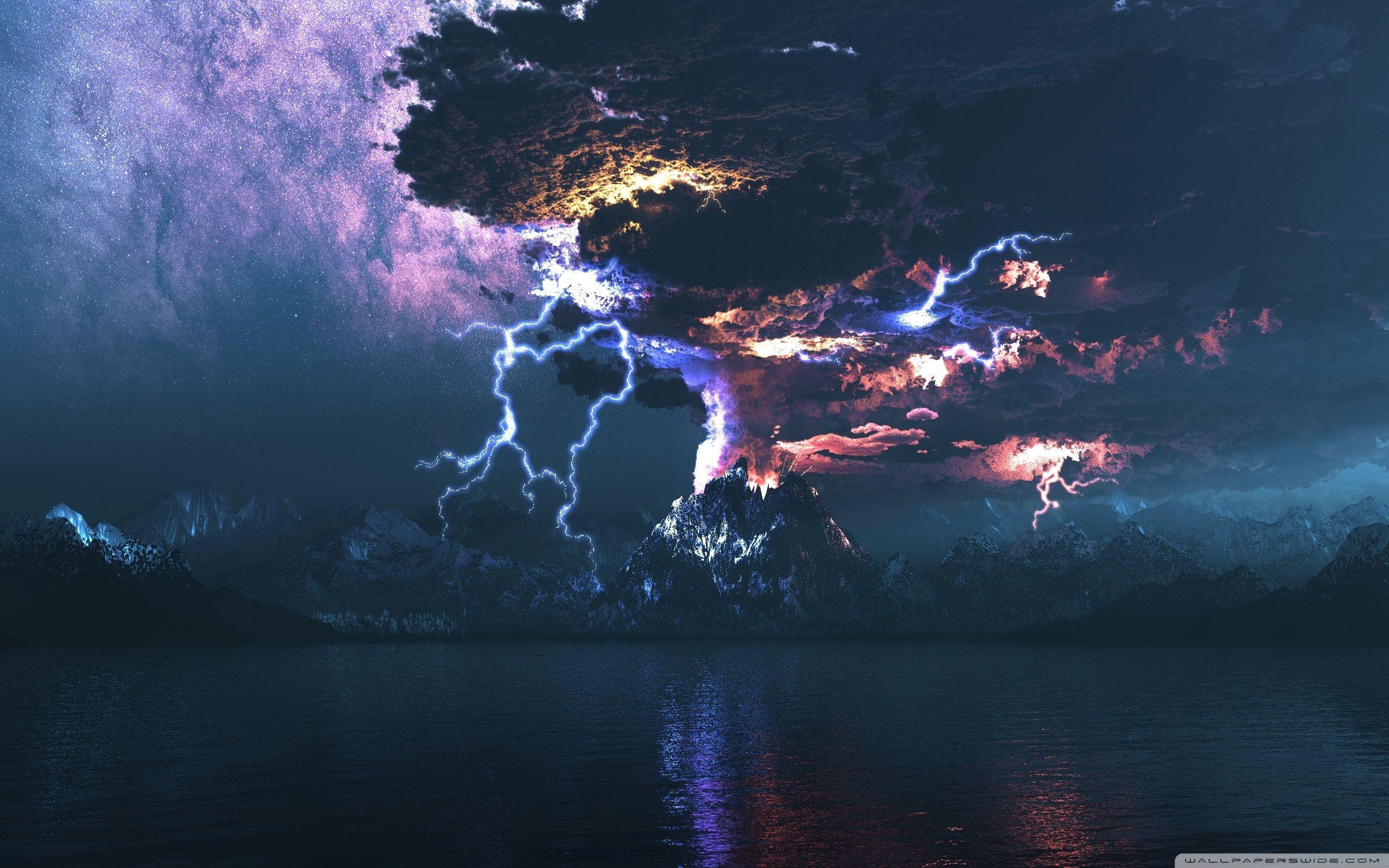 Volcano Eruption Lightning ❤ 4K HD Desktop Wallpapers for 4K Ultra