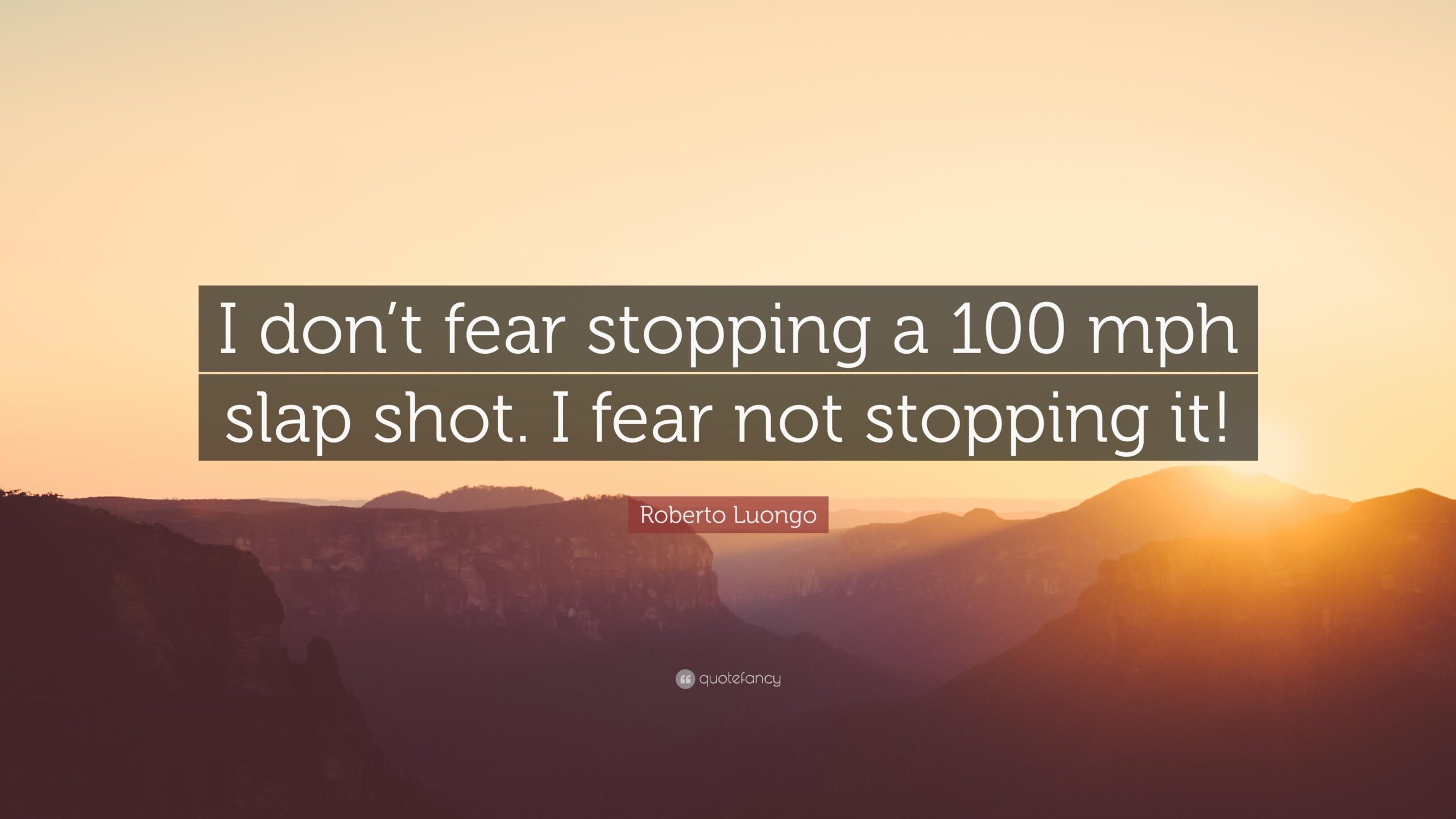 Roberto Luongo Quote: “I don’t fear stopping a 100 mph slap shot. I