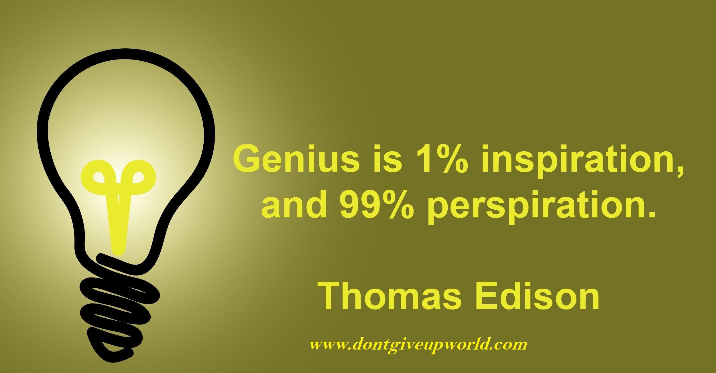 Wallpapers on inspiration,perspiration and genius by Thomas Edison