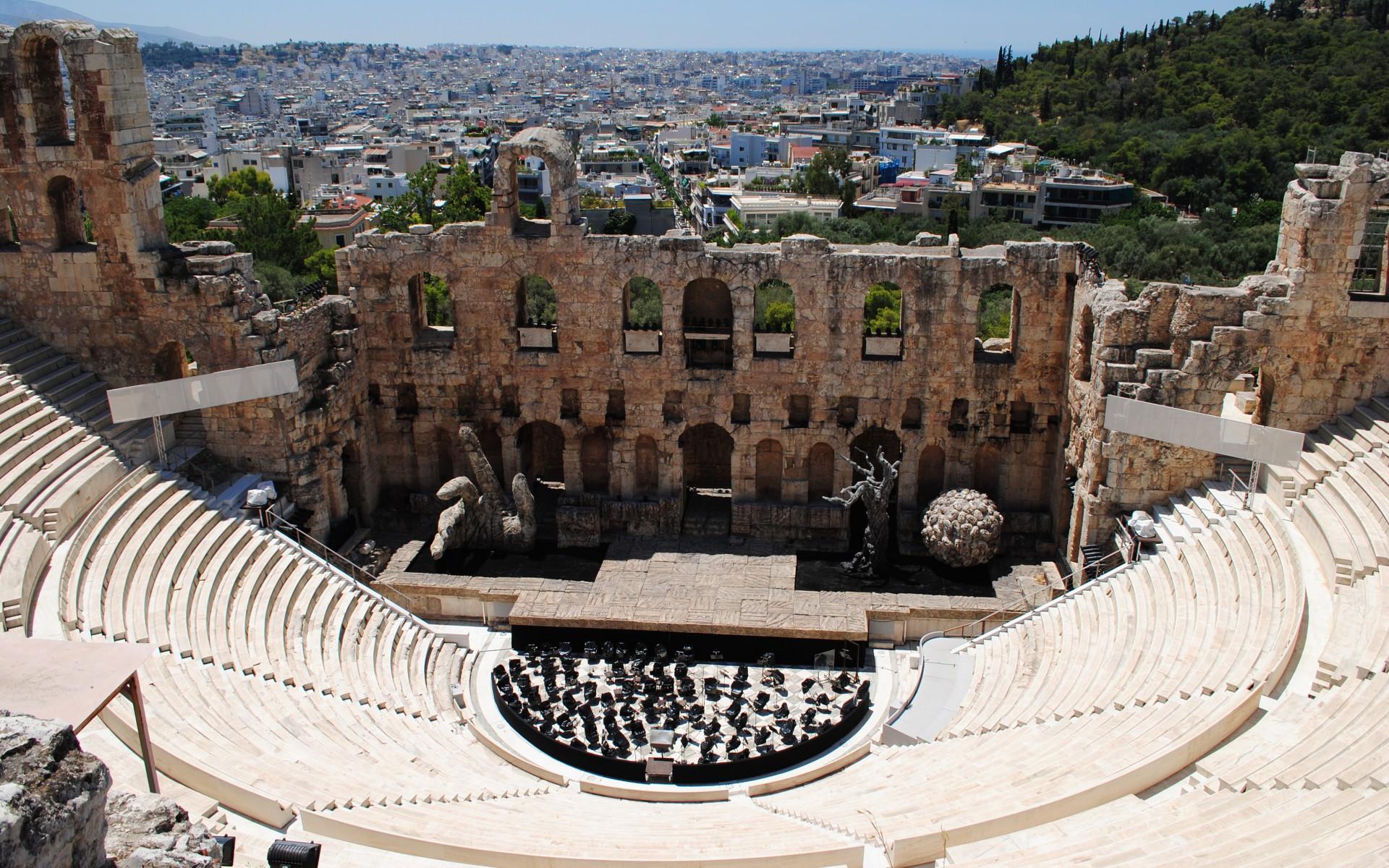 Greek National Opera, Athens city HD wallpapers