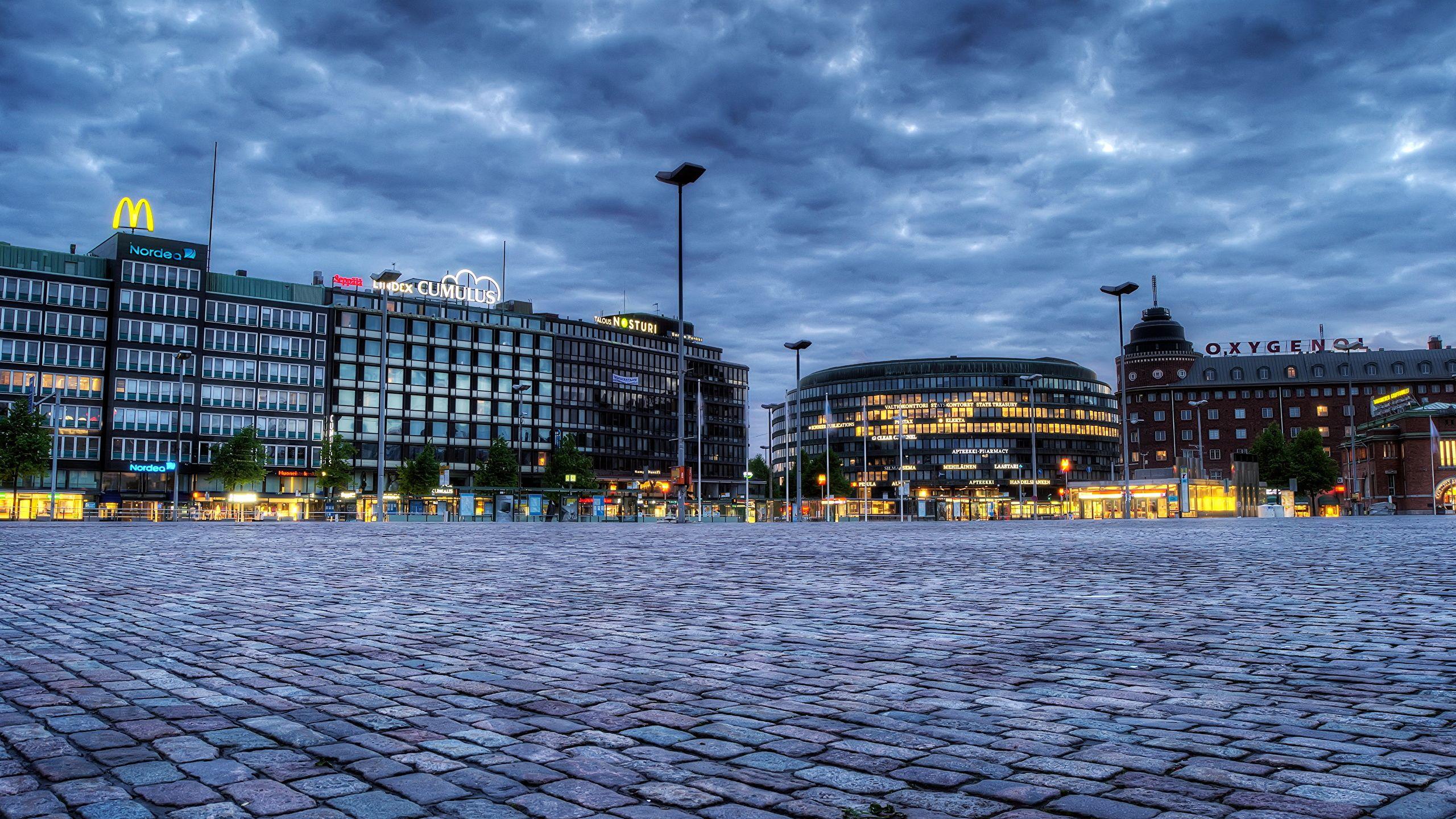 Photos Helsinki Finland HDR Sky Street lights Cities