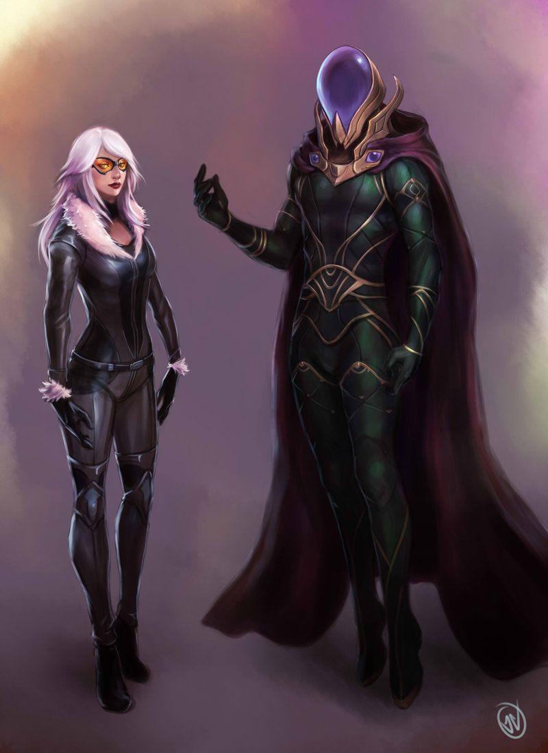 Mysterio and Blackcat by jaeon009