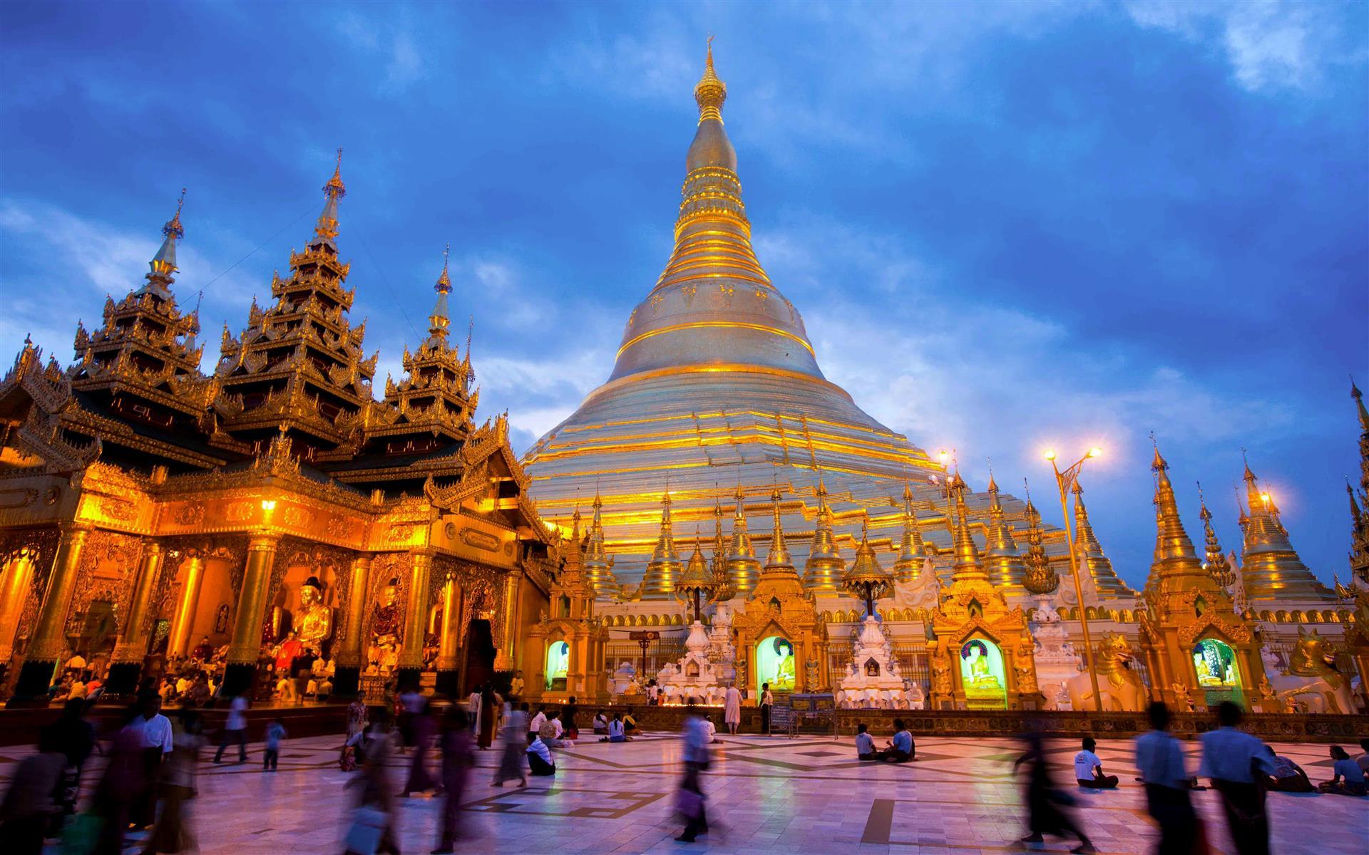 Myanmar: Shwedagon Pagoda Temple [1920 x 1200] : wallpapers