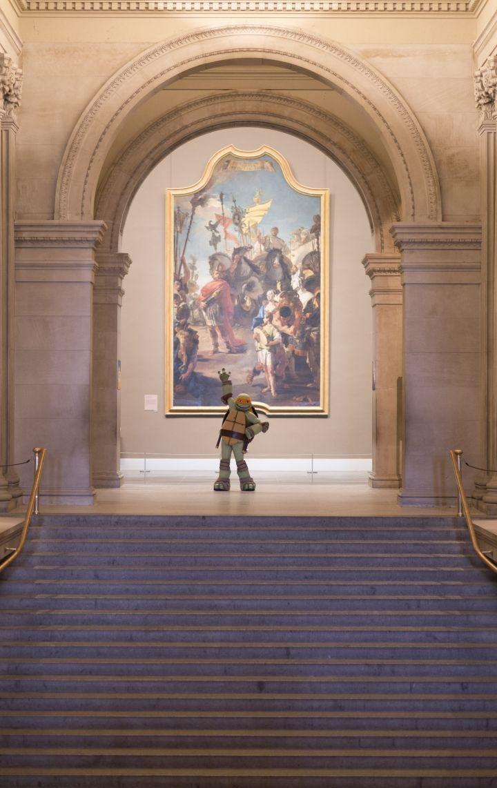 Michelangelo the Ninja Turtle Visits Michelangelo the Artist at the