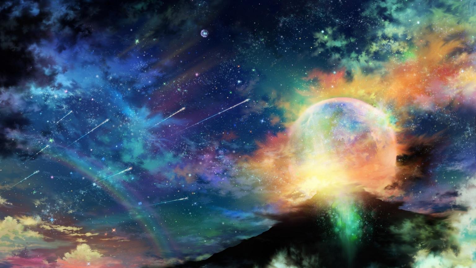 Colorful Space Landscape 1536 x 864 HDTV Wallpapers