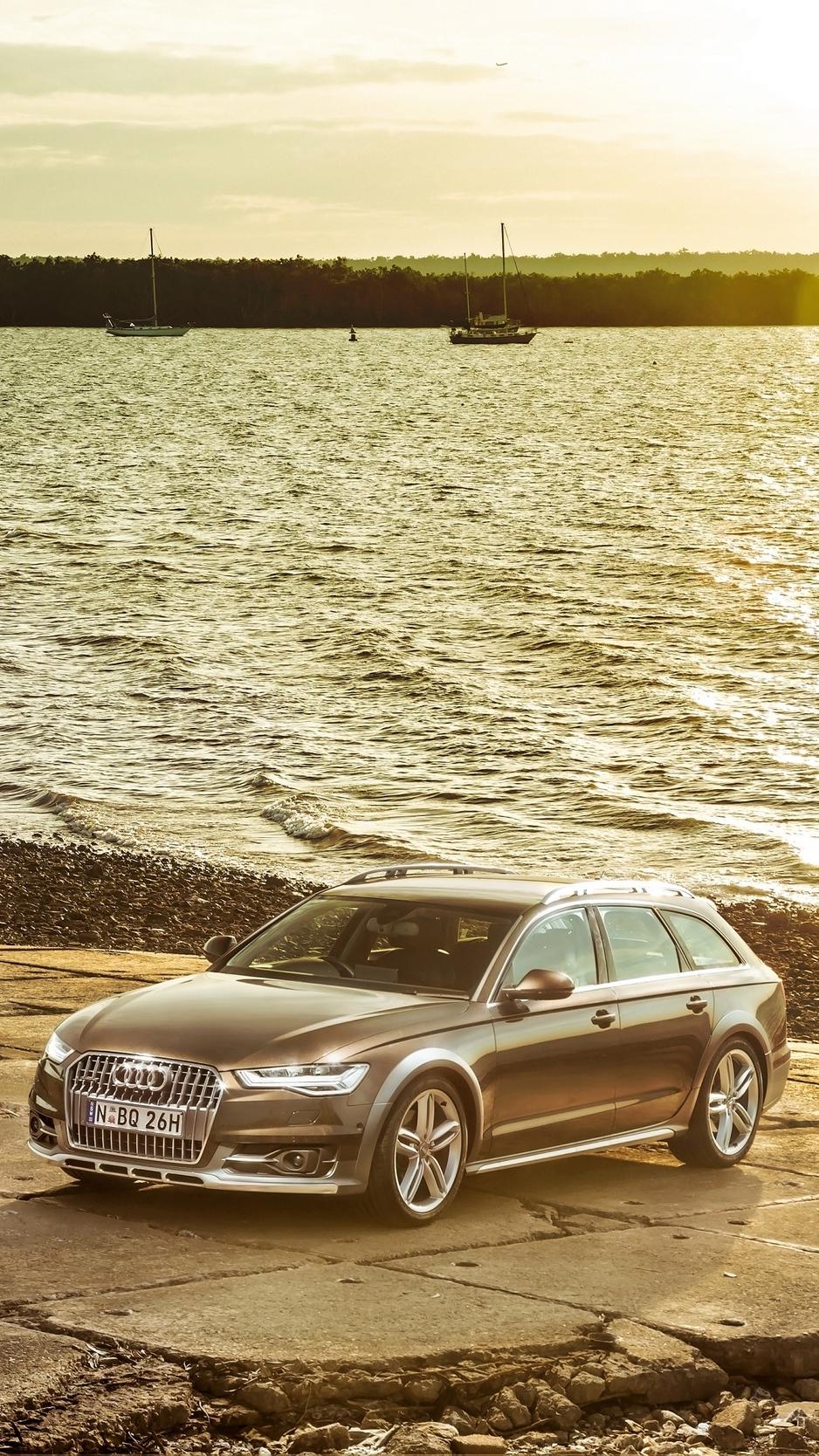 Download wallpapers audi, a6, allroad, side view iphone 8/7