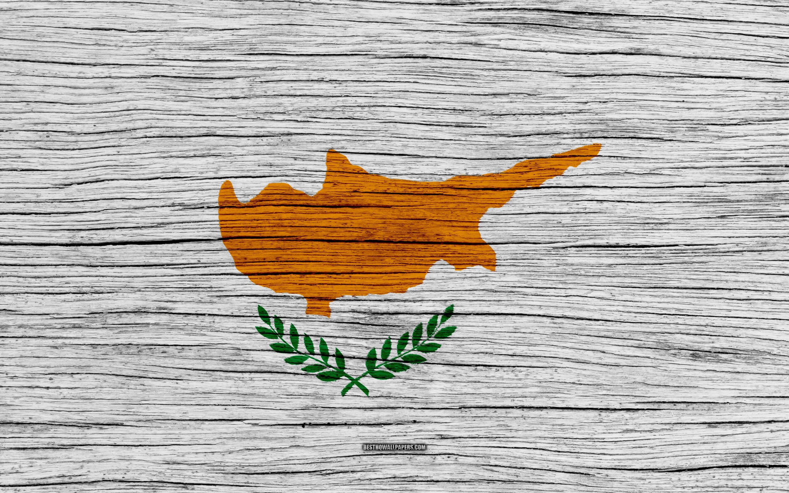 Download wallpapers Flag of Cyprus, 4k, Asia, wooden texture