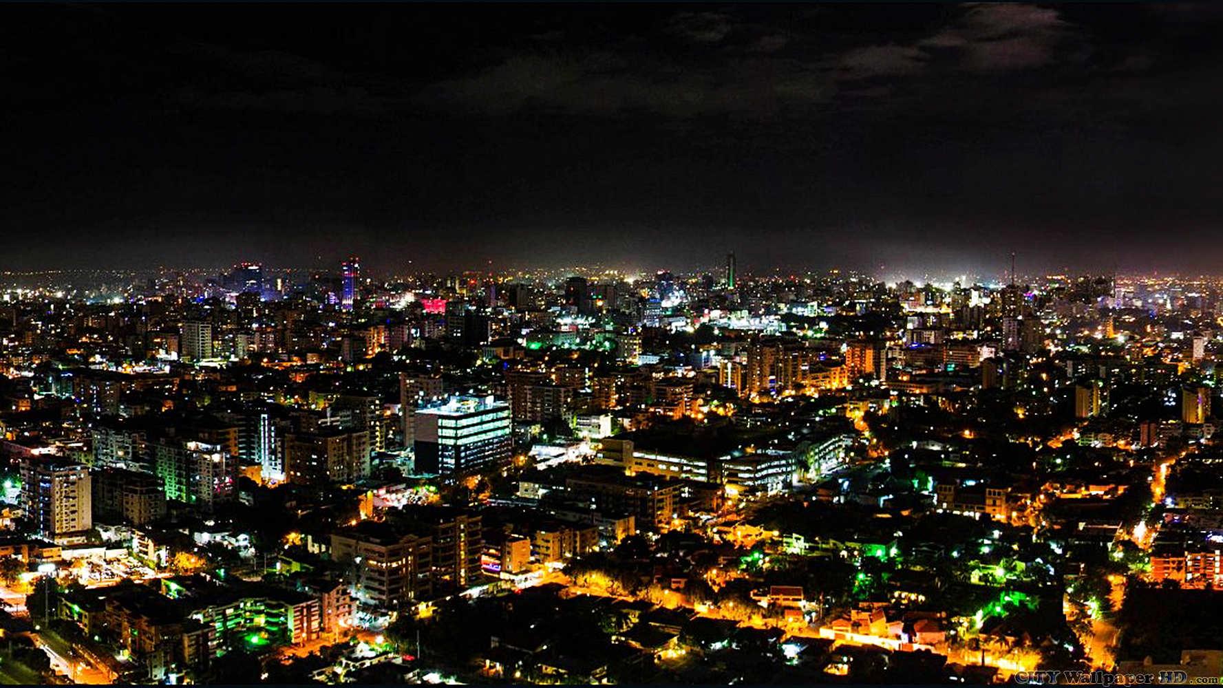 Night in Santo Domingo. Wide image of cities and countries for the