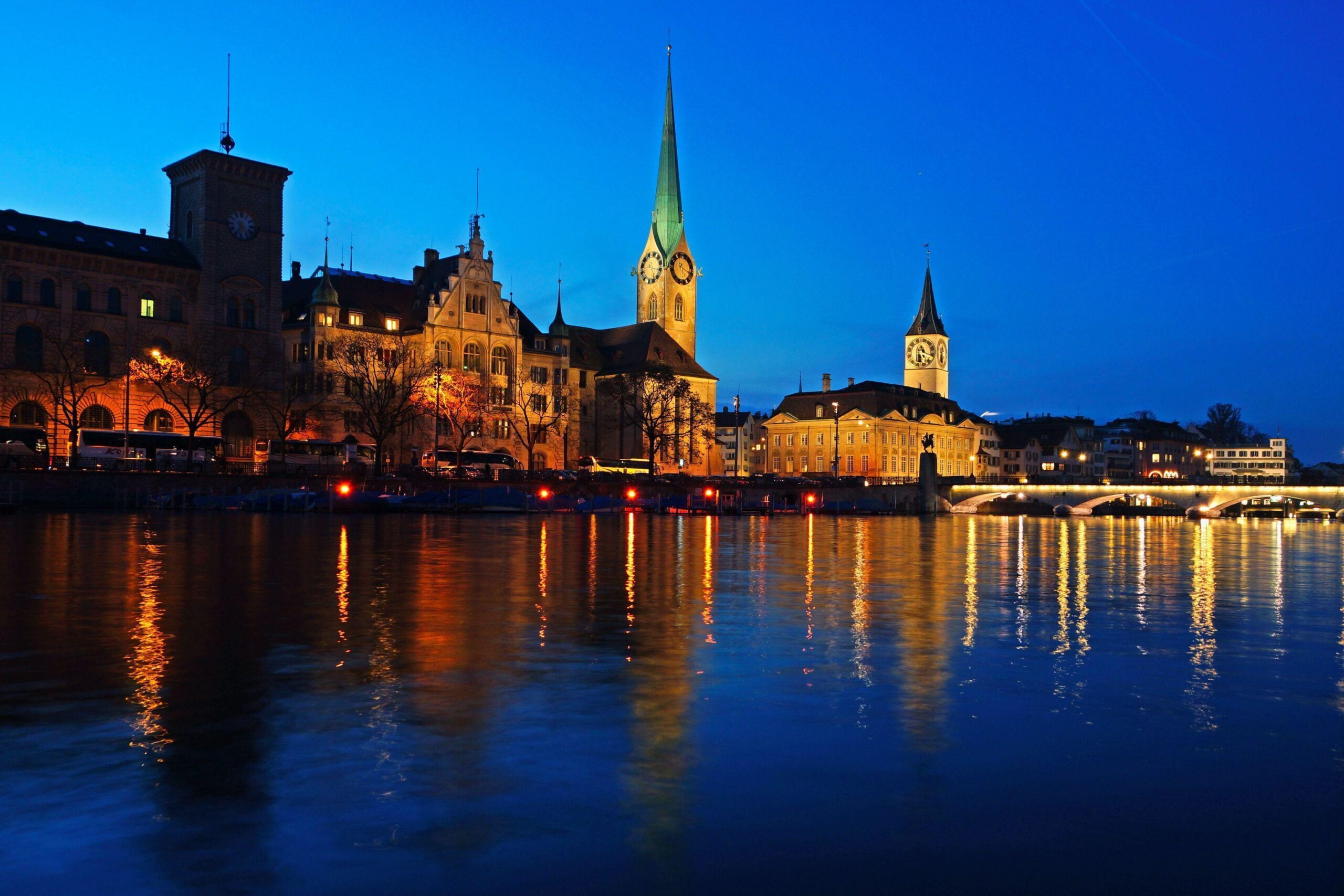 Image Zurich Switzerland Rivers night time Cities