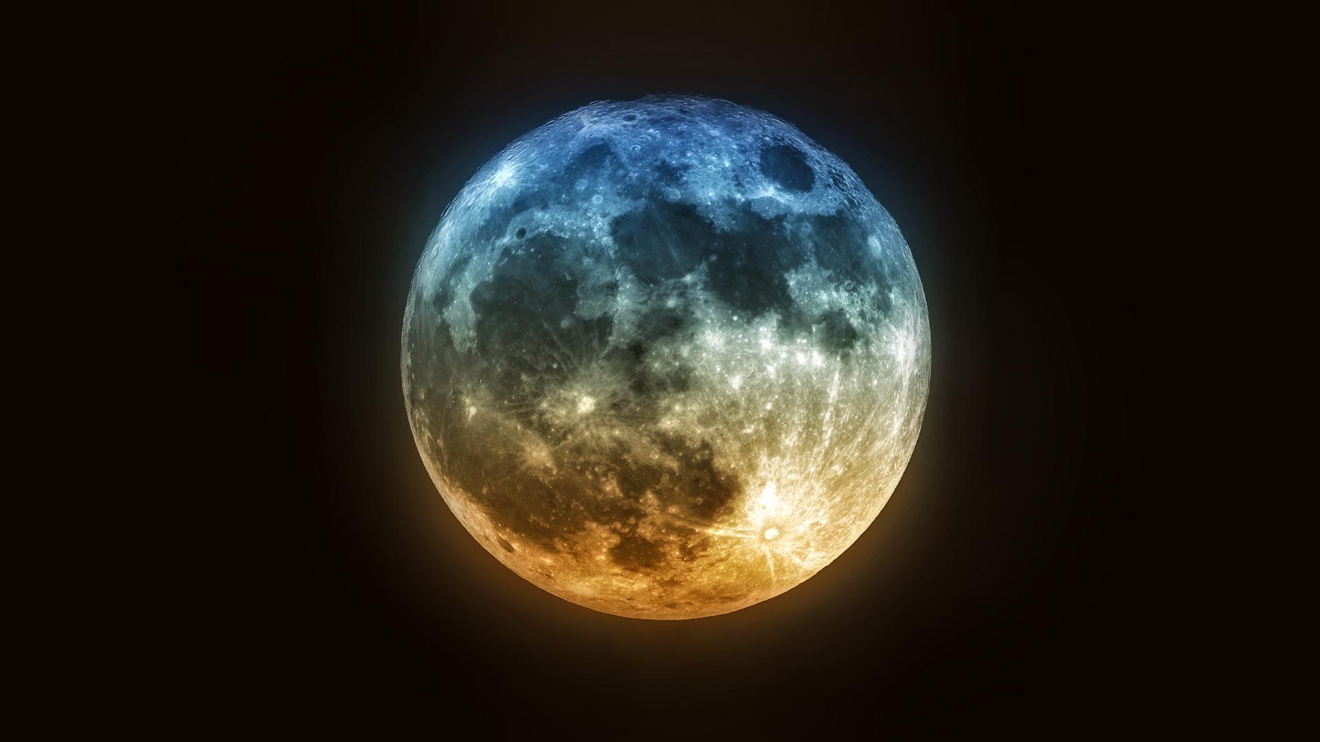 Blue And Red Moon Wallpapers Photos free hd Download