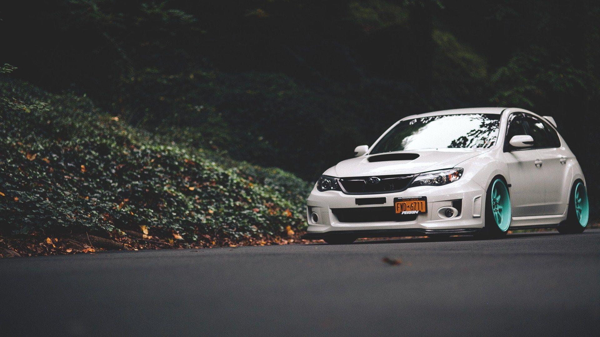 Subaru Impreza Road Forest Fall Leaves HD Wallpapers