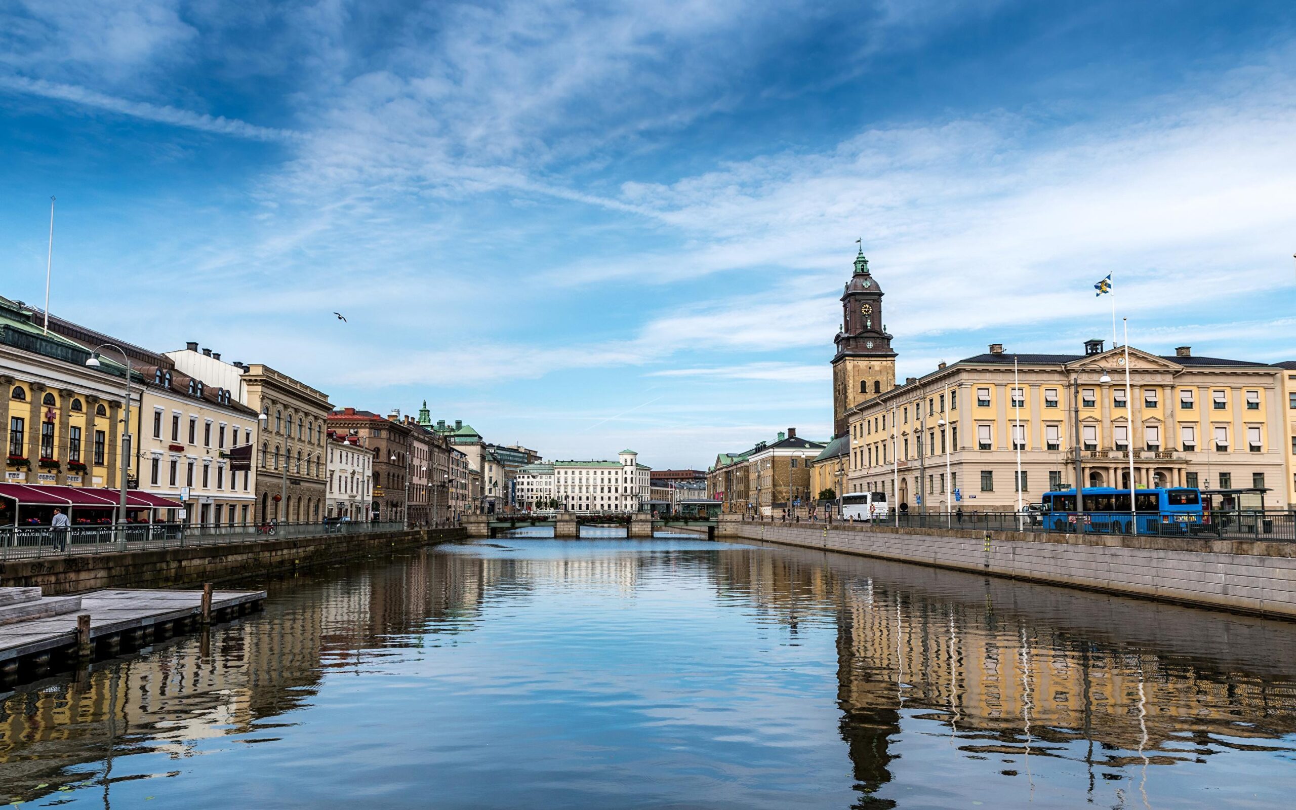 Pictures Sweden Gothenburg Bridges Rivers Cities Houses