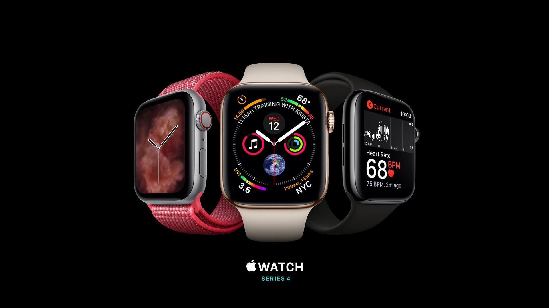 Wallpapers Apple Watch Series 4, silver, gold, black, Apple September