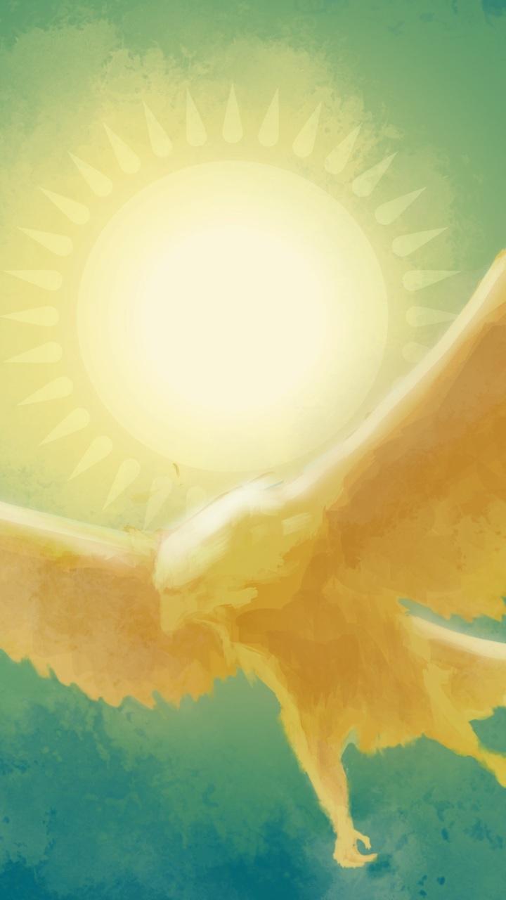 kazakhstan, the sun, painting, flag, ornament, eagle