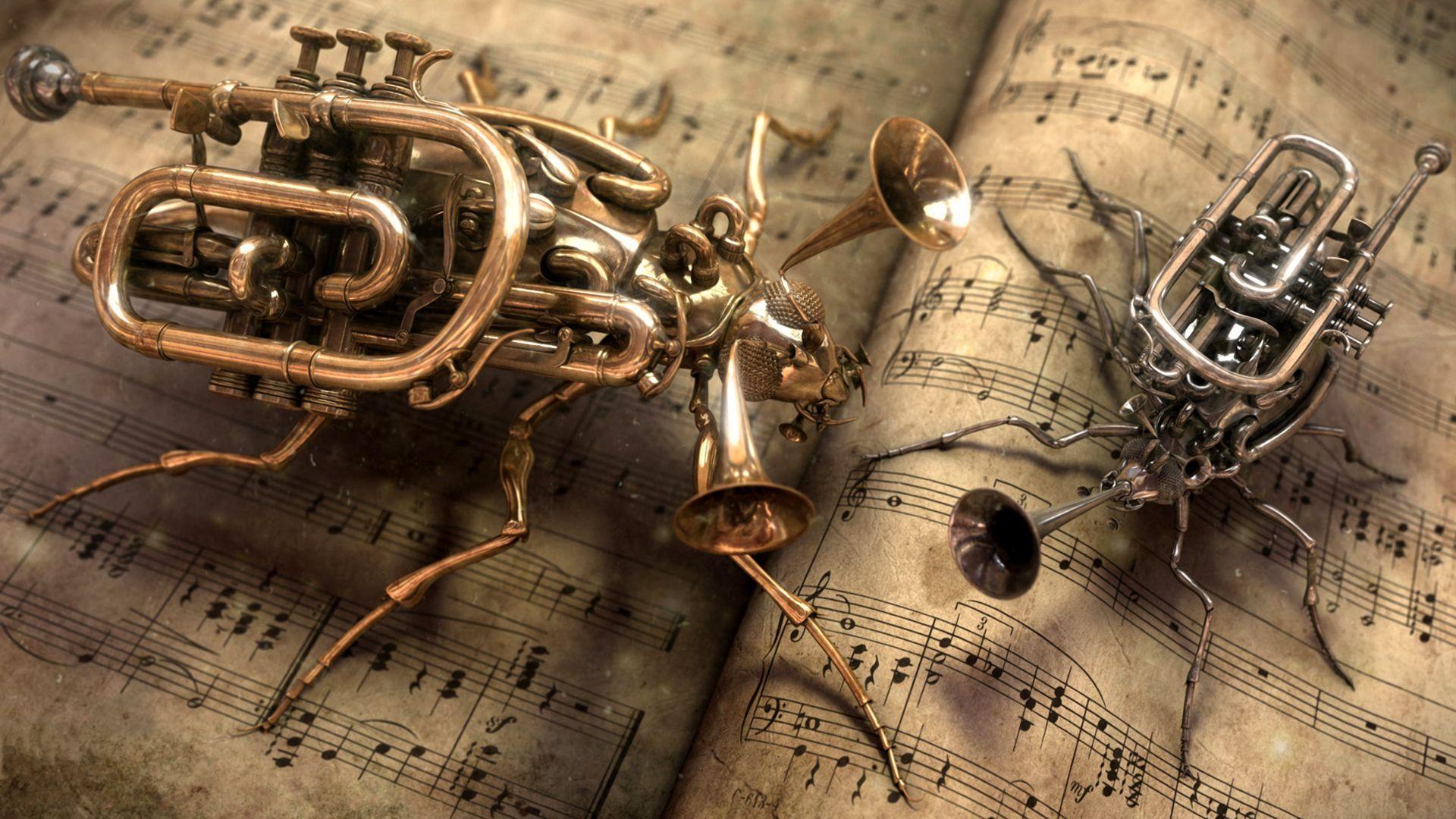 Steampunk bug trumpet [] : wallpapers