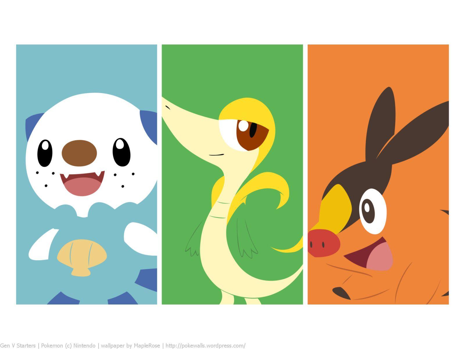 Pokemon gen 5 starters wallpaper.