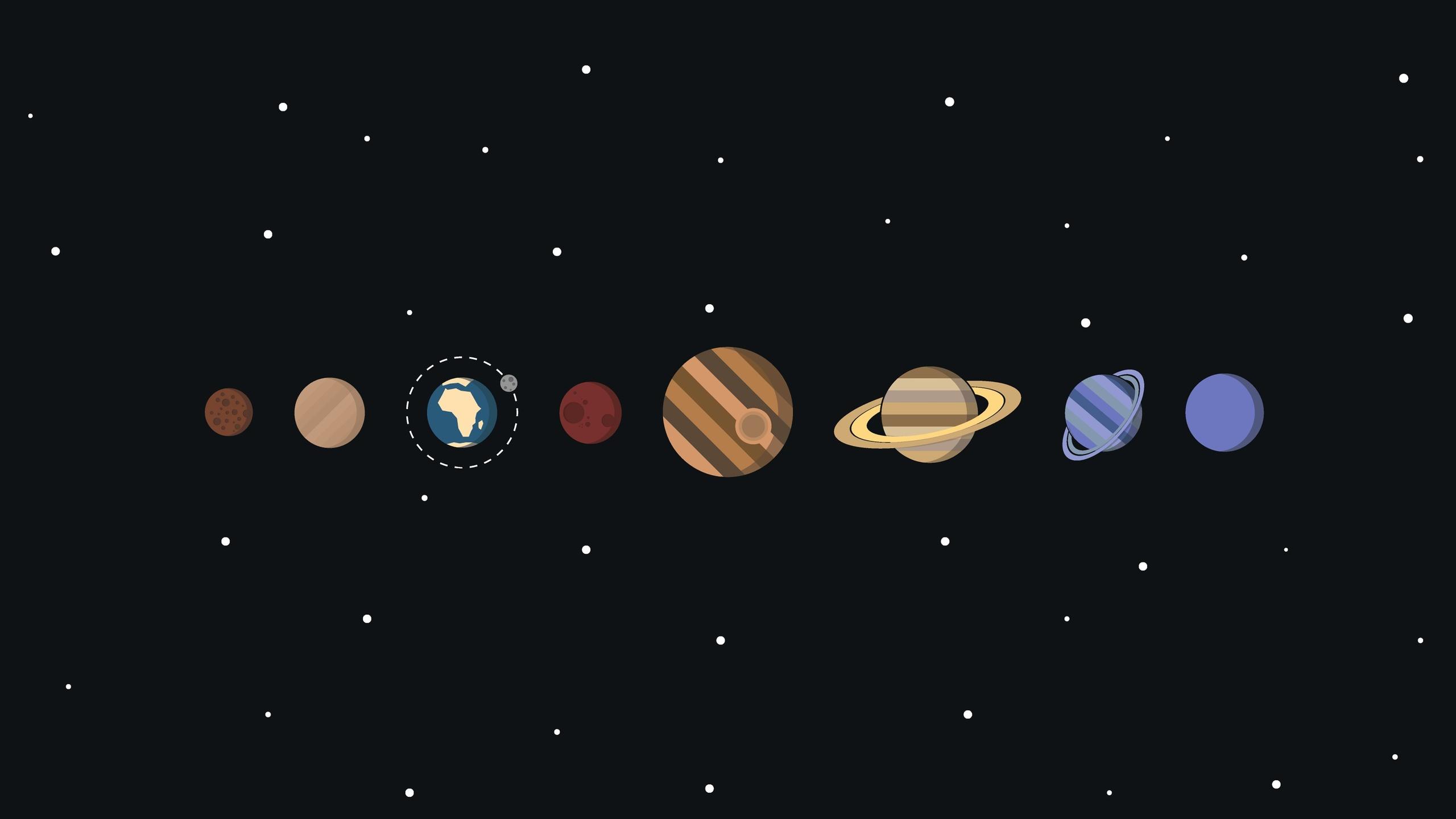 Solar System Minimalism 1440P Resolution HD 4k Wallpapers