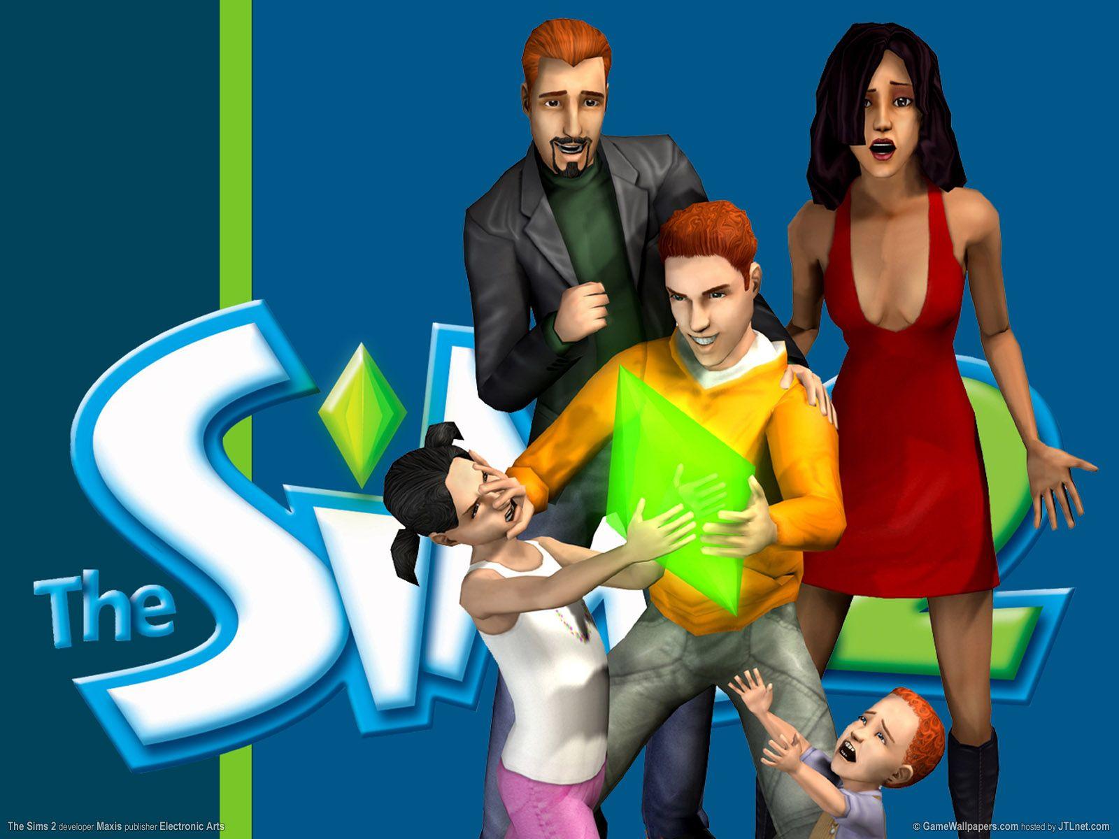 Wallpapers blue, The Sims 2, The Sims 2