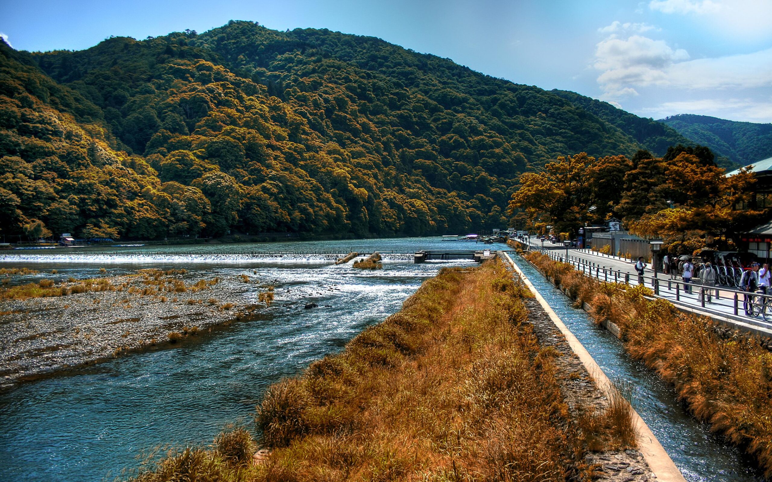 Wallpapers Kyoto Japan Nature Mountains Forests Rivers