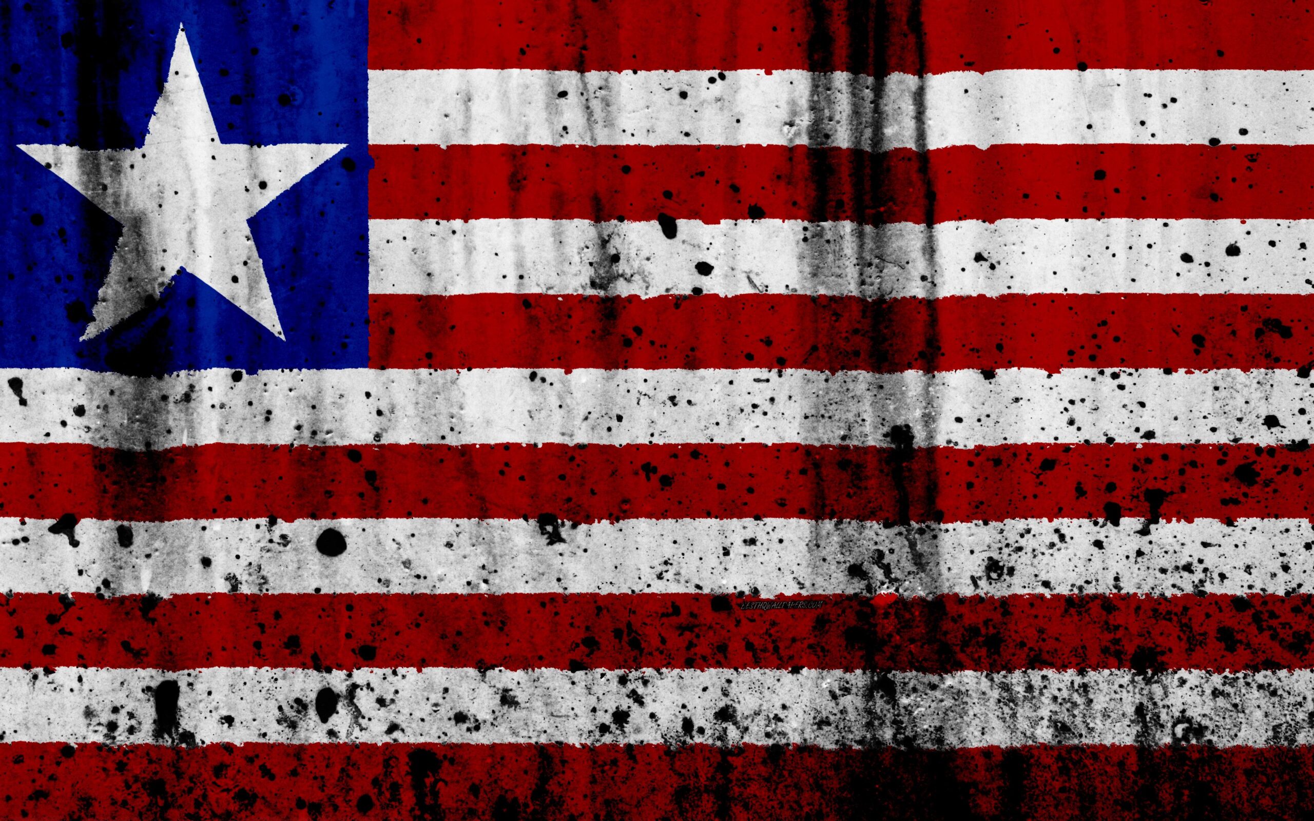 Download wallpapers Liberian flag, 4k, grunge, flag of Liberia