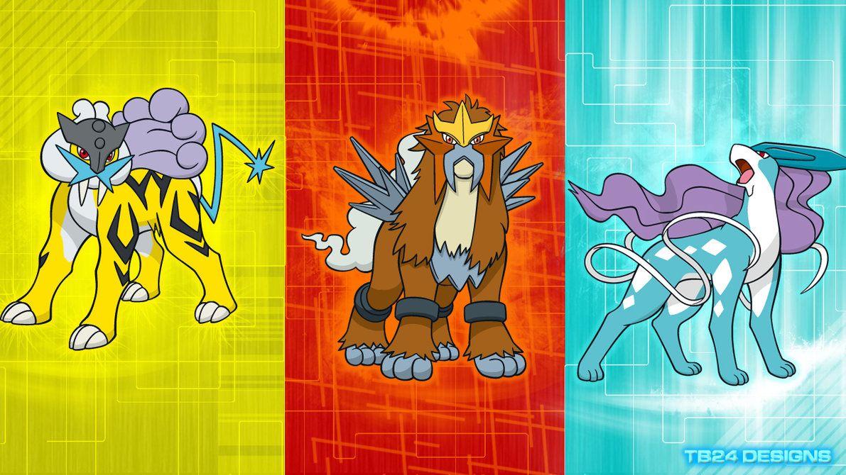 Raikou Entei Suicune Desktop Wallpapers by tb24designs