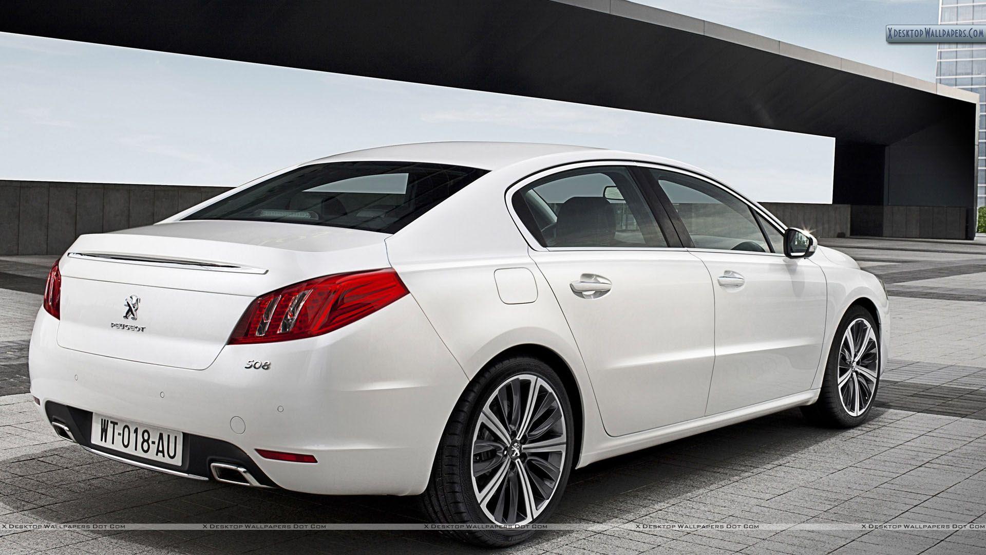 Peugeot 508 Saloon Back Pose in White Color Wallpapers