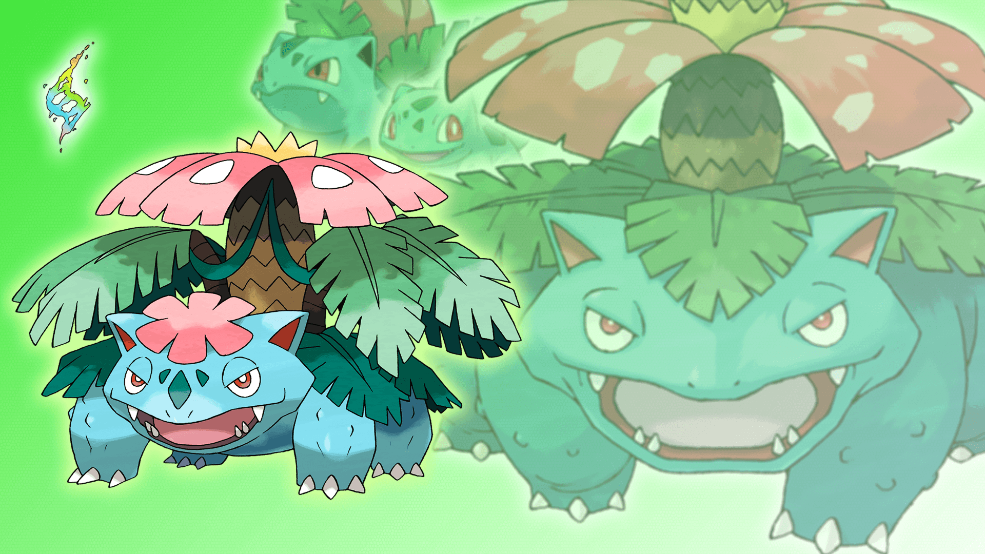 Bulbasaur, Ivysaur, Venusaur and Mega Wallpapers by Glench on