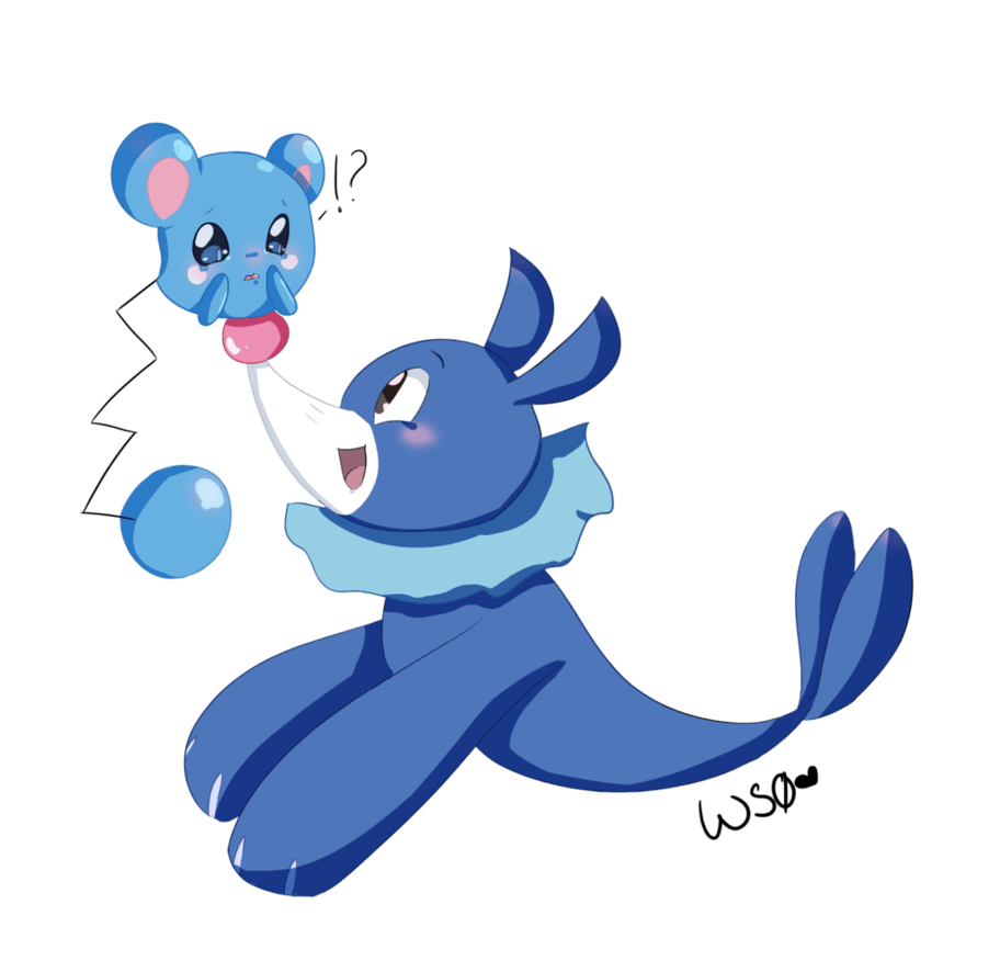 Azurill and Popplio by Whitestorm0