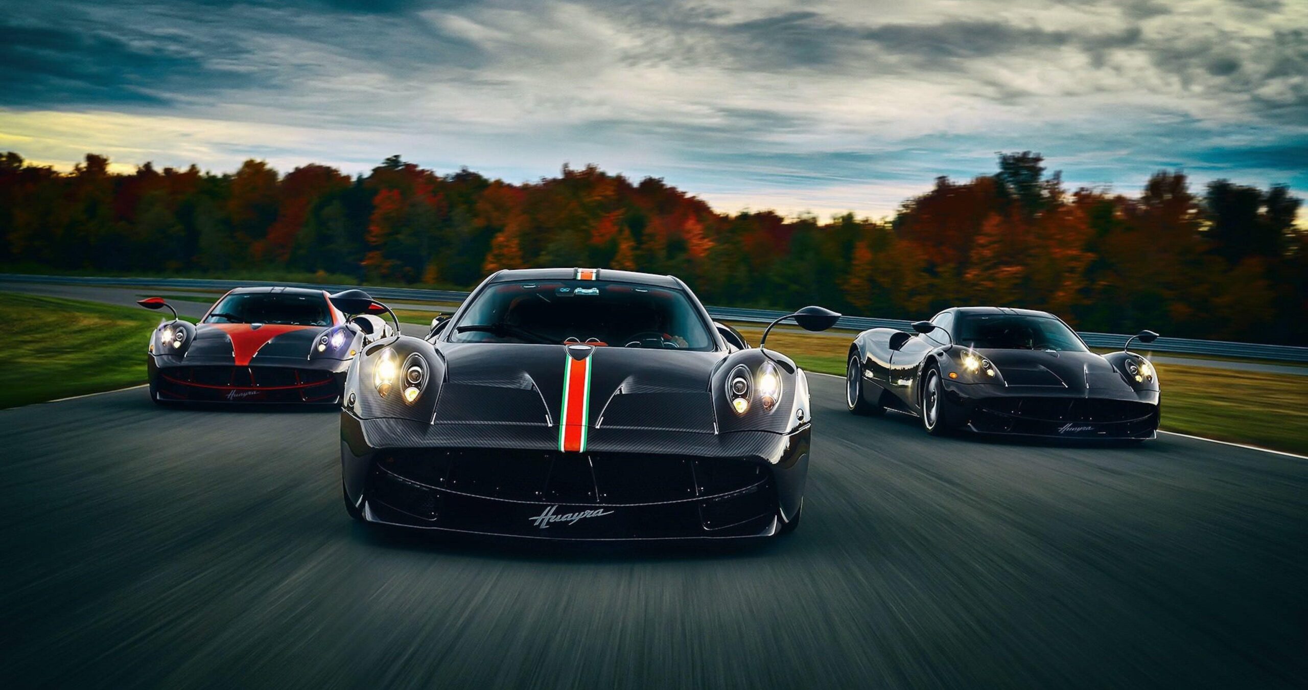 pagani huayra three cars wallpapers 4k ultra hd wallpapers