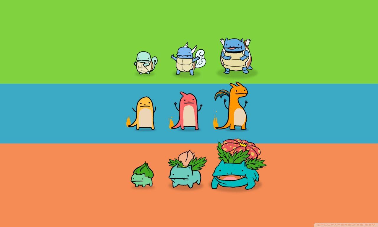 Bulbasaur, Charmander and Squirtle ❤ 4K HD Desktop Wallpapers for